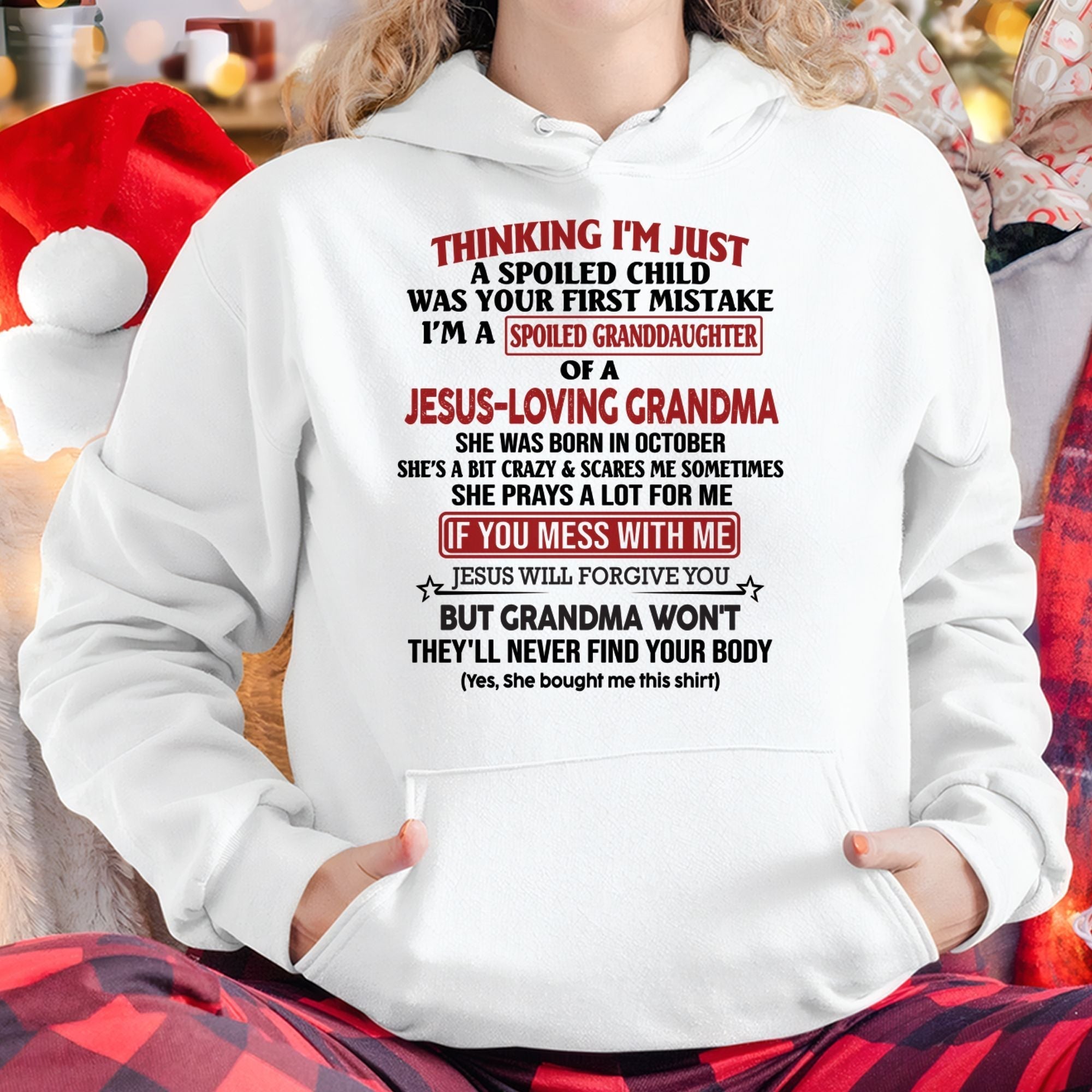 Christian Girl Shirt – Spoiled by Grandma October Edition – From Grandma to Granddaughter NGHL10 (SKU07-181-10)