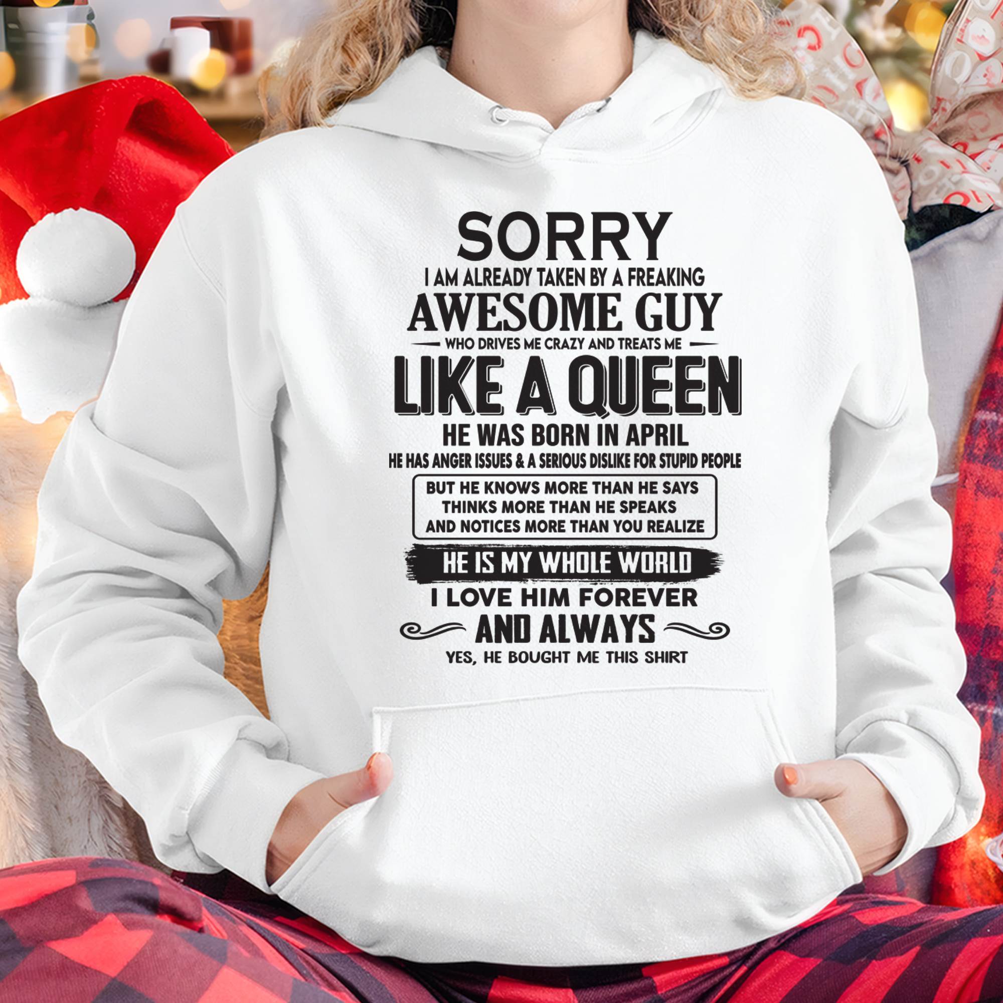 April - Sorry I am already taken by a freaking awesome guy - Gift for Wife From Husband - NGHL04 (SKU08-25-04)