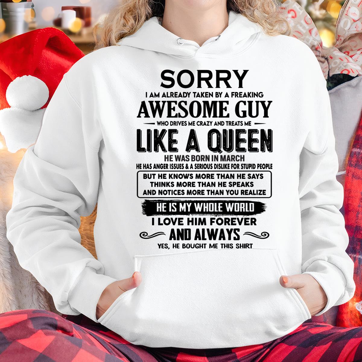 March - Sorry I am already taken by a freaking awesome guy - Gift for Wife From Husband - NGHL03 (SKU-SRG-03)