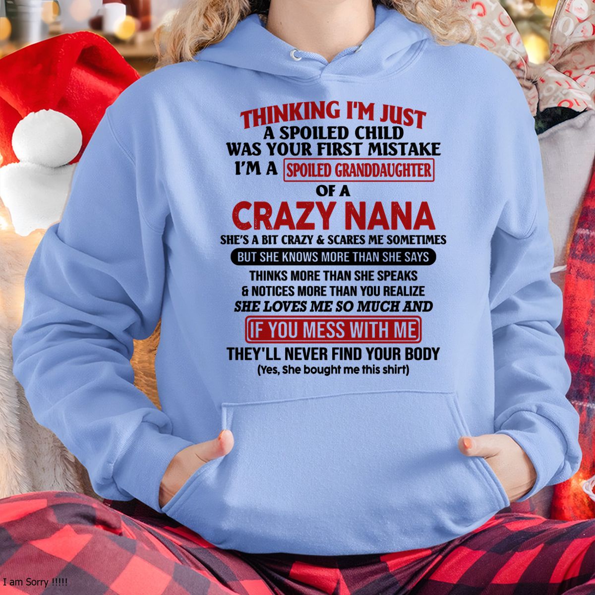 SPOILED GRANDDAUGHTER OF A CRAZY NANA T-SHIRT - From grandma to granddaughter - NGHL00 (SKU07-129-00)