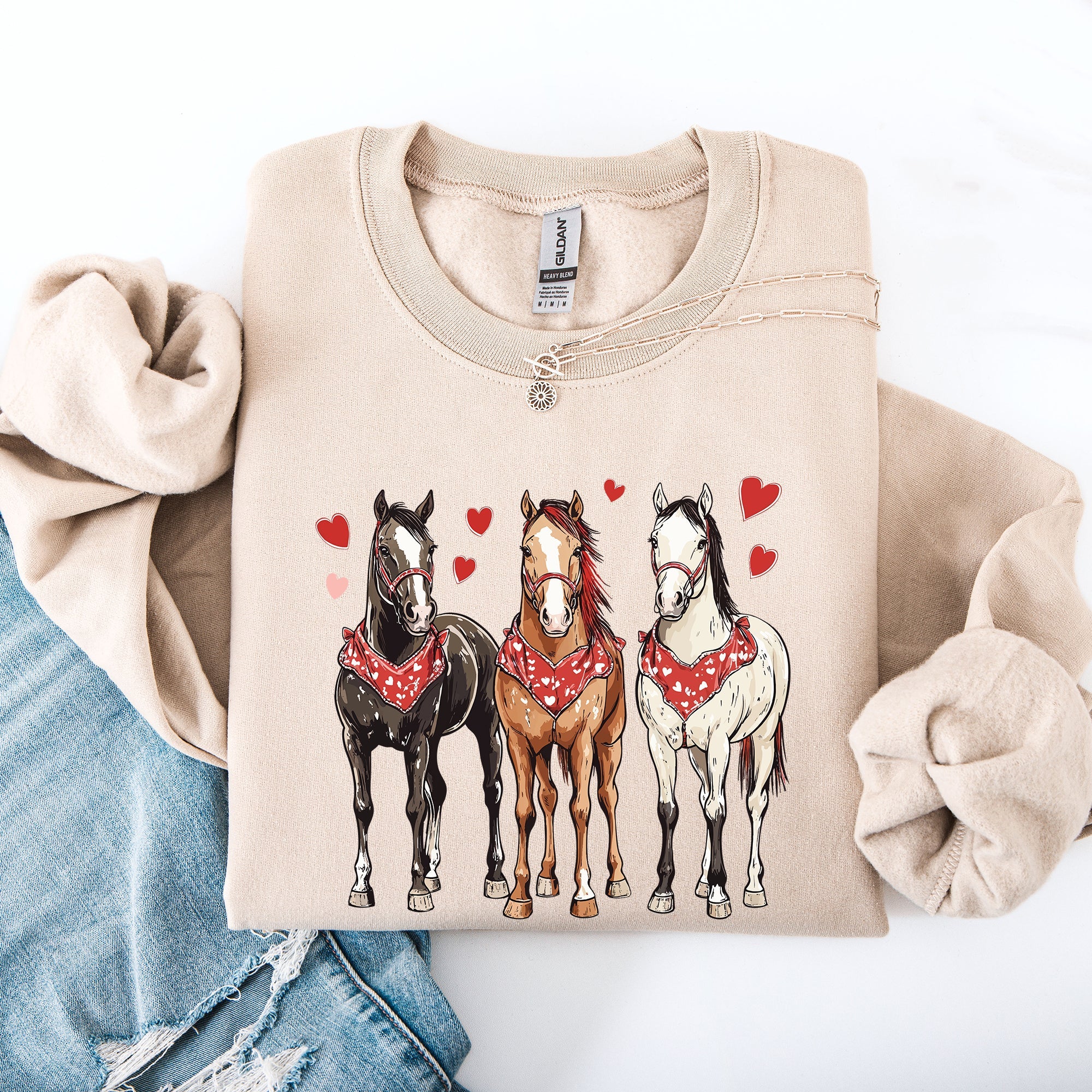 Horses, Western, Valentine's Day, Classic, Country, Cowboy, Cowgirl, Rodeo Sweatshirt