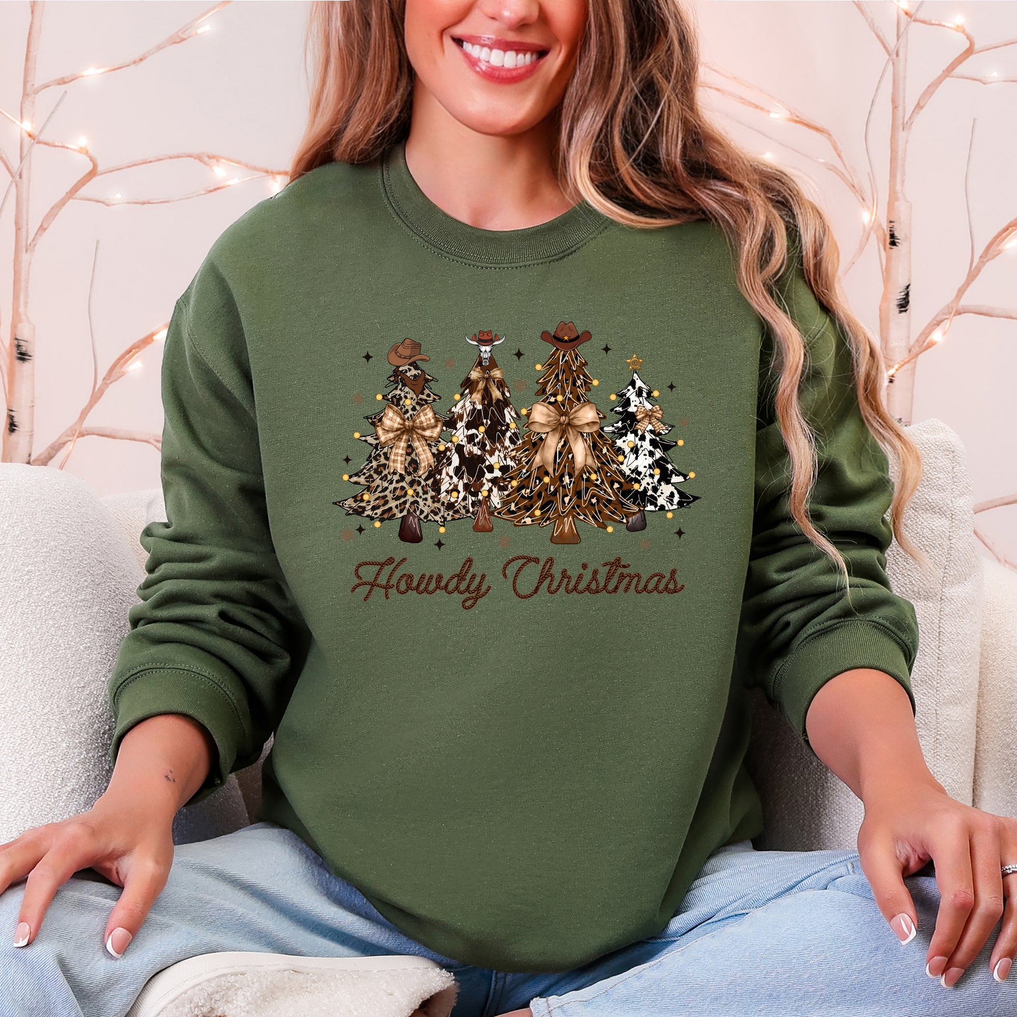 Howdy Christmas — Western Santa Holiday Sweatshirt