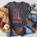 Howdy Holidays Christmas Cowboy Boot Retro Vintage Western Holiday Edition Graphic Tee