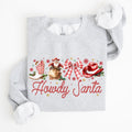 Howdy Santa Retro Country Western Cowboy Ribbon Bows Christmas Xmas Graphic Sweatshirt