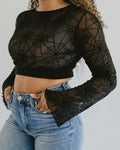 Mesh Spider Web Halftee