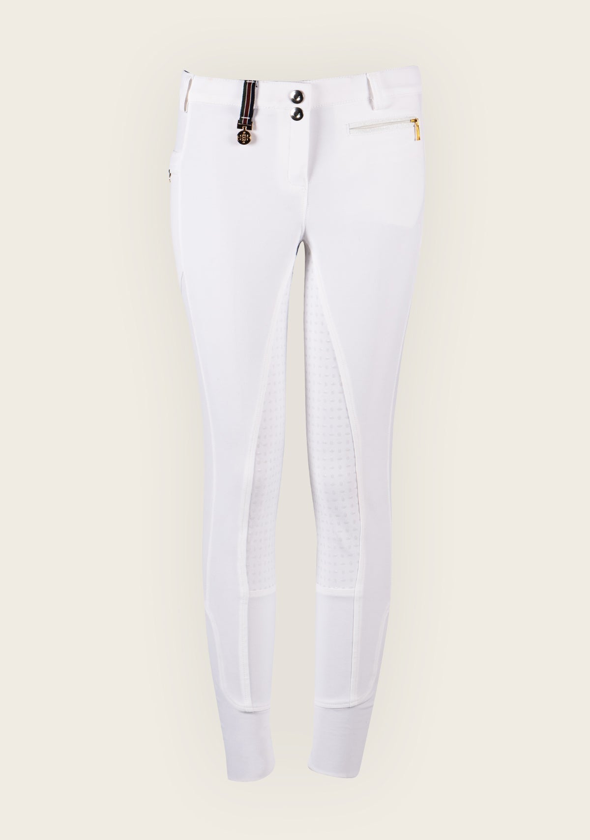 Inspire Full Seat High Waist White Bamboo Breeches
