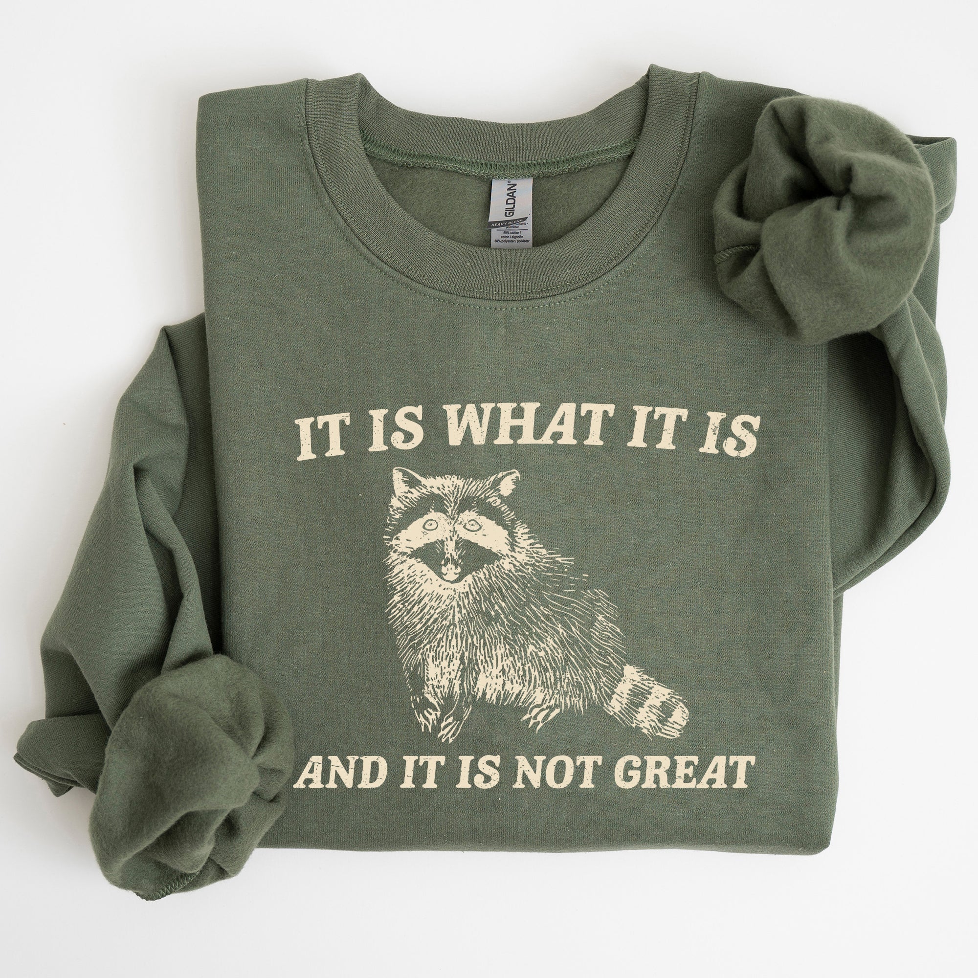 It Is What It Is And It Is Not Great Raccoon Funny Limited Edition Comfort Colors Everyday Casual Wear Sweatshirt