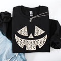 Jack O Lantern Dalmatian Print Halloween Cozy Whimsical Autumn Festival Sweatshirt