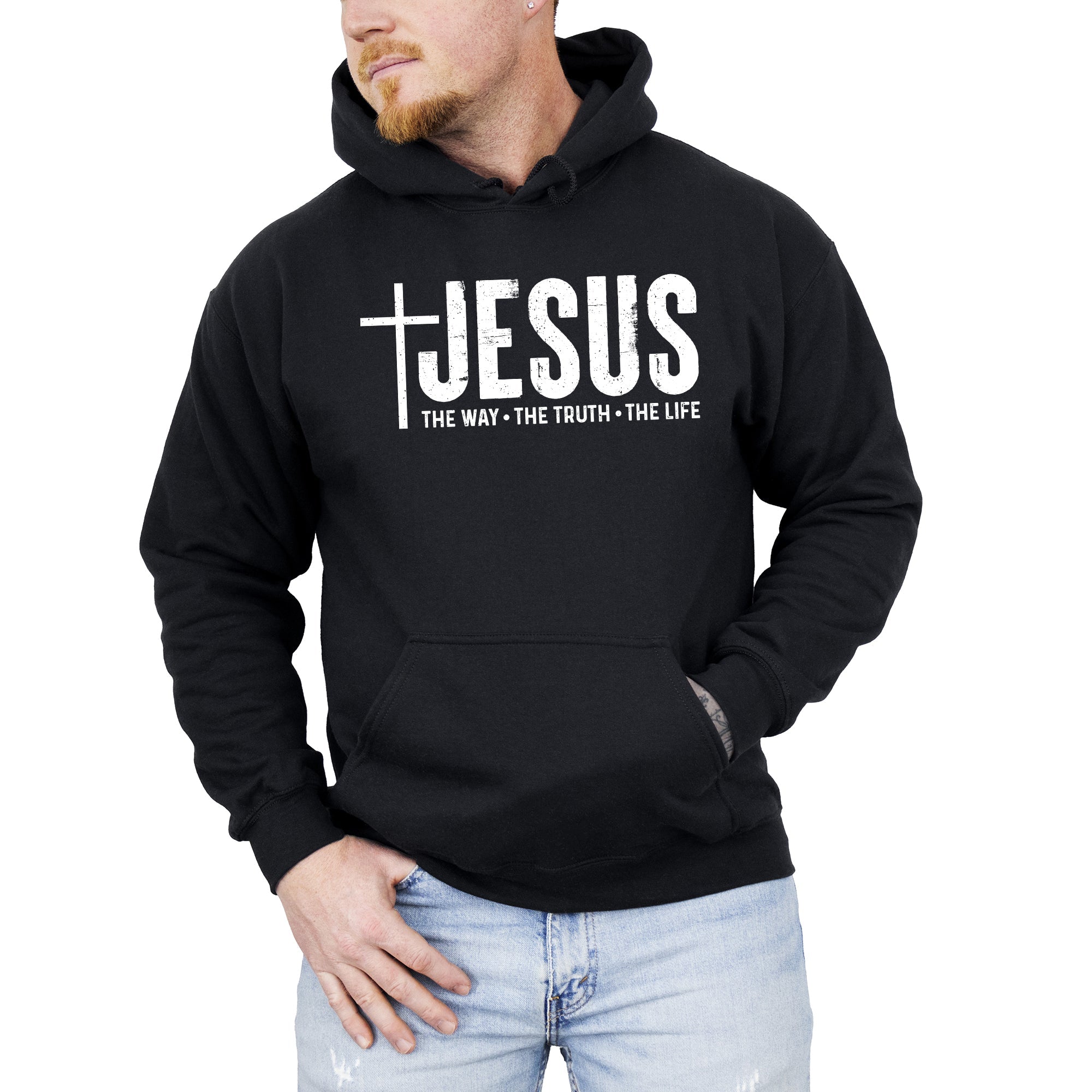 Jesus The Way The Truth The Life Inspiring Gospel Message For Believers Timeless Hooded Sweatshirt