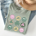 Retro Lucky Smileys St Patrick's Day Deluxe Edition Limited Release Comfort Colors Tee
