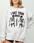 I Got Your Back Skeleton Witch Halloween Spooky Costume Design Graphic Edition Sweatshirt