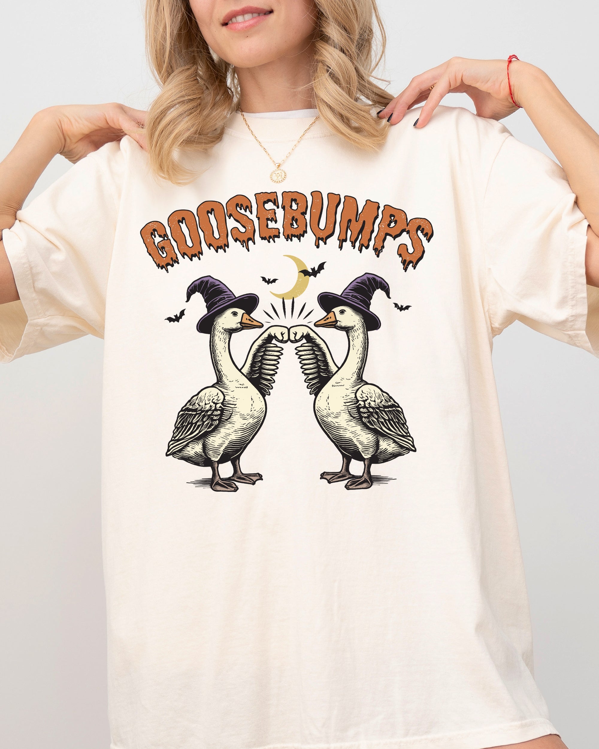 Goosebumps Geese Duck Vintage Ghost Western Witch Aesthetic Meme Halloween Costume Comfort Colors Tee