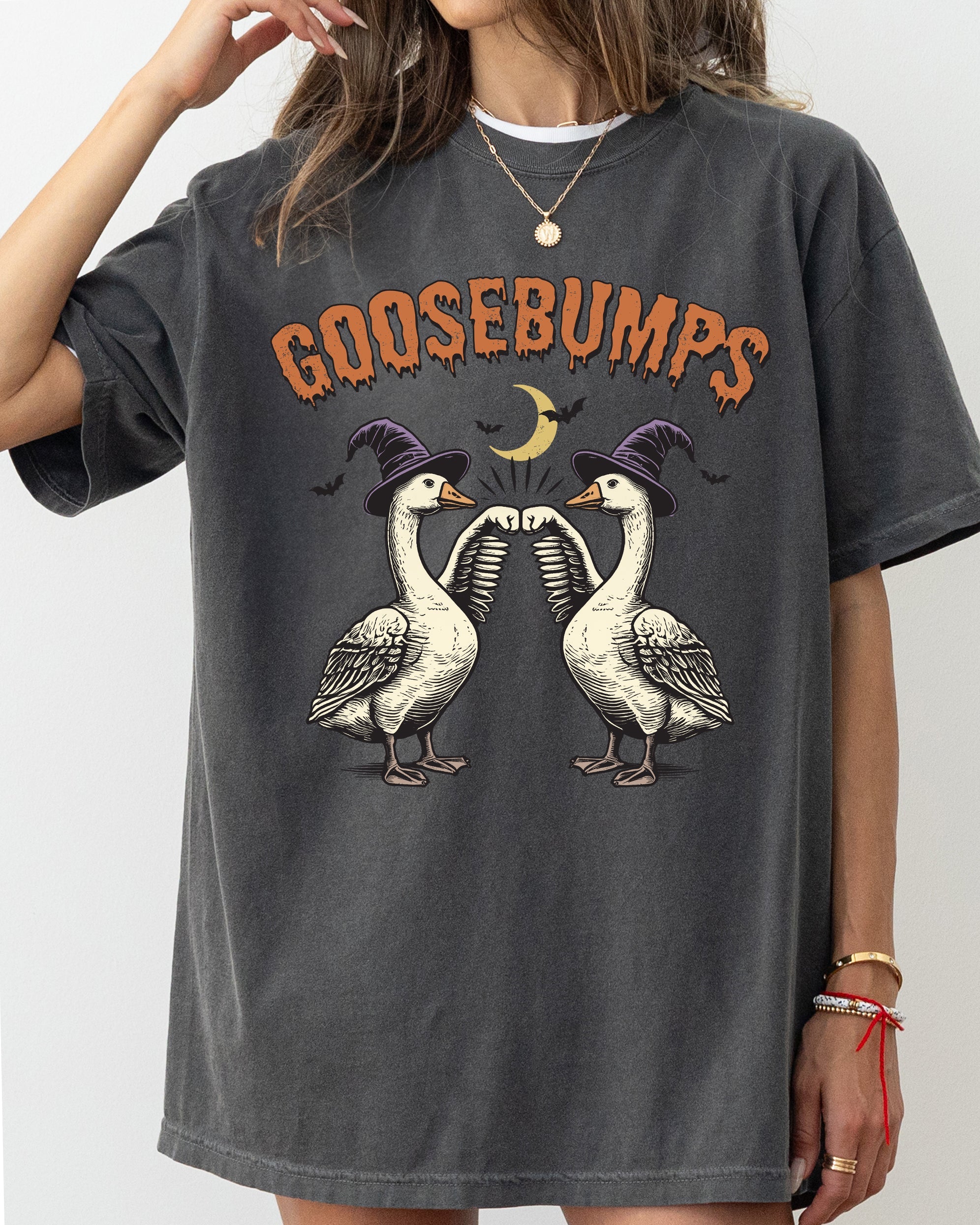 Goosebumps Geese Duck Vintage Ghost Western Witch Aesthetic Meme Halloween Costume Comfort Colors Tee
