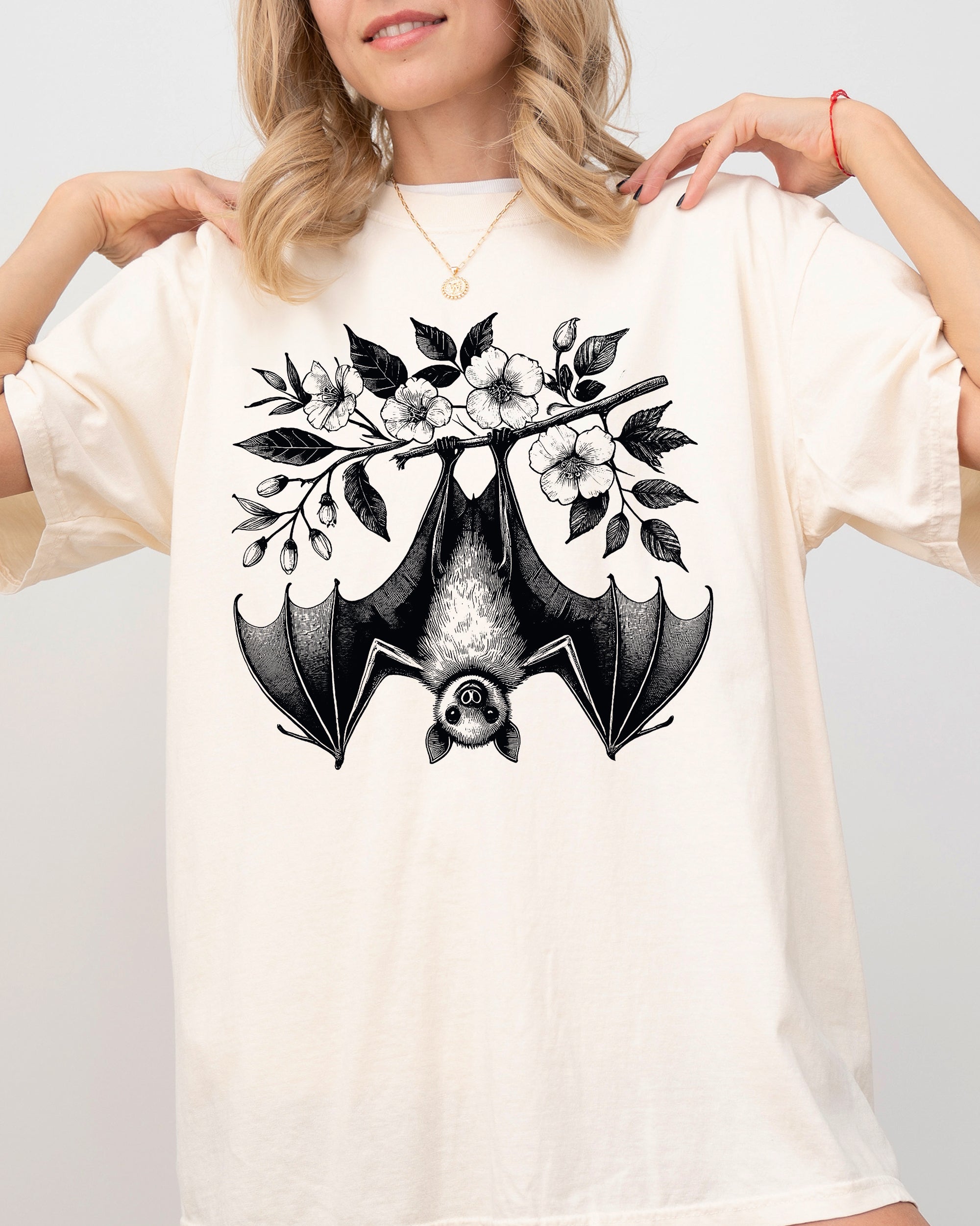 Hanging Bat Ghost Western Witch Halloween Meme Costume Vintage Spooky Comfort Colors Tee