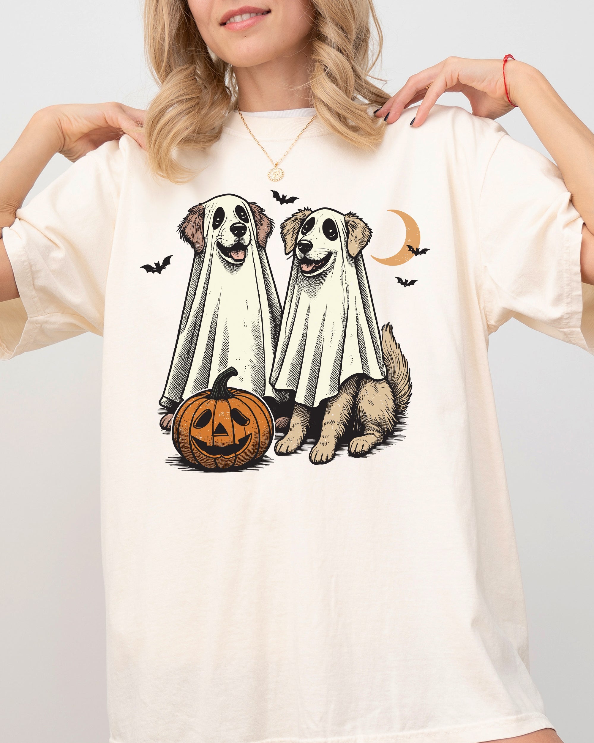 Dog Lovers Vintage Ghost Western Witch Halloween Meme Art Collectible Classic Comfort Colors Tee