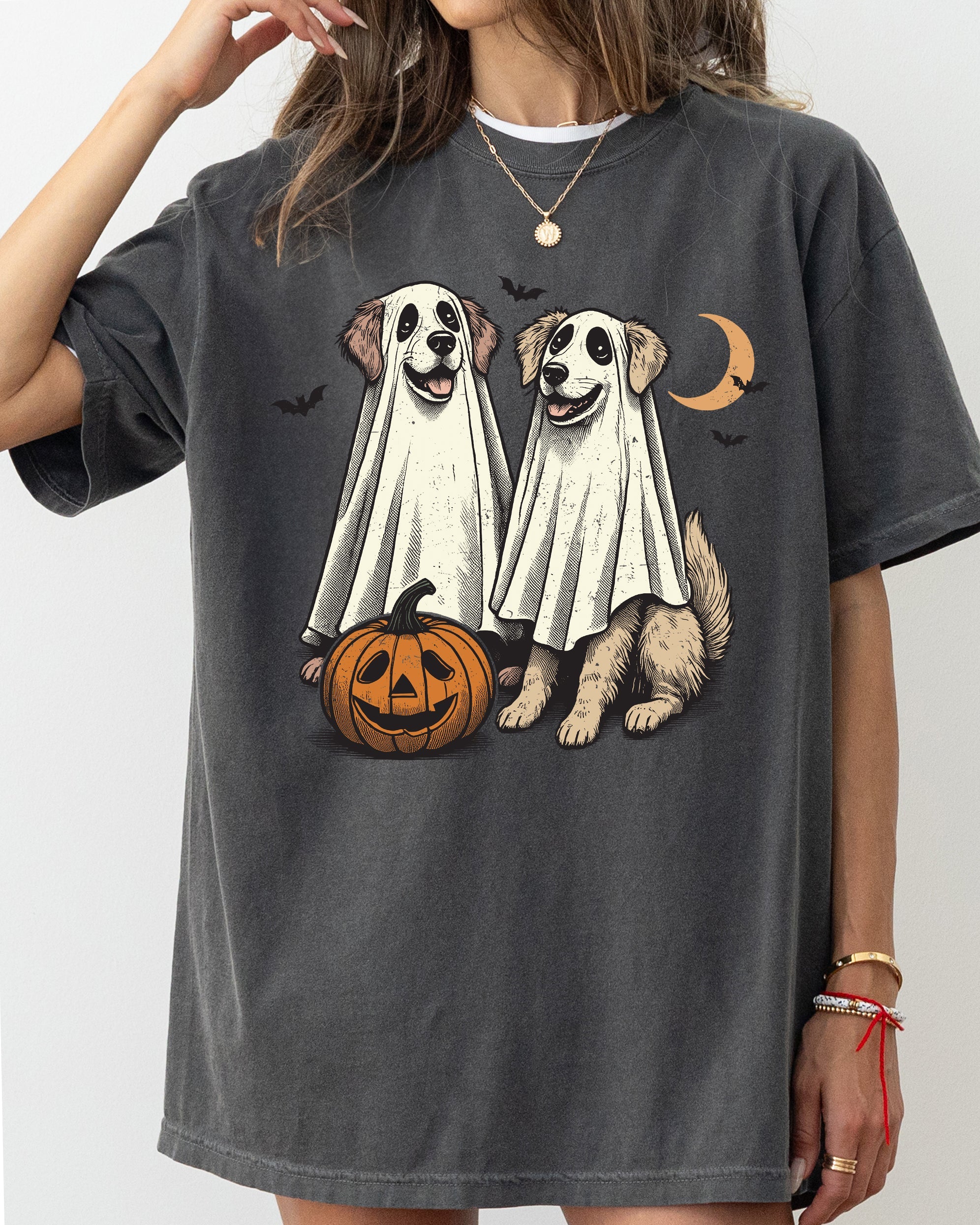 Dog Lovers Vintage Ghost Western Witch Halloween Meme Art Collectible Classic Comfort Colors Tee