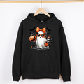 Fancy Coffee Lover Ghost Pumpkin Western Witch Halloween Costume Vintage Graphic Hoodie