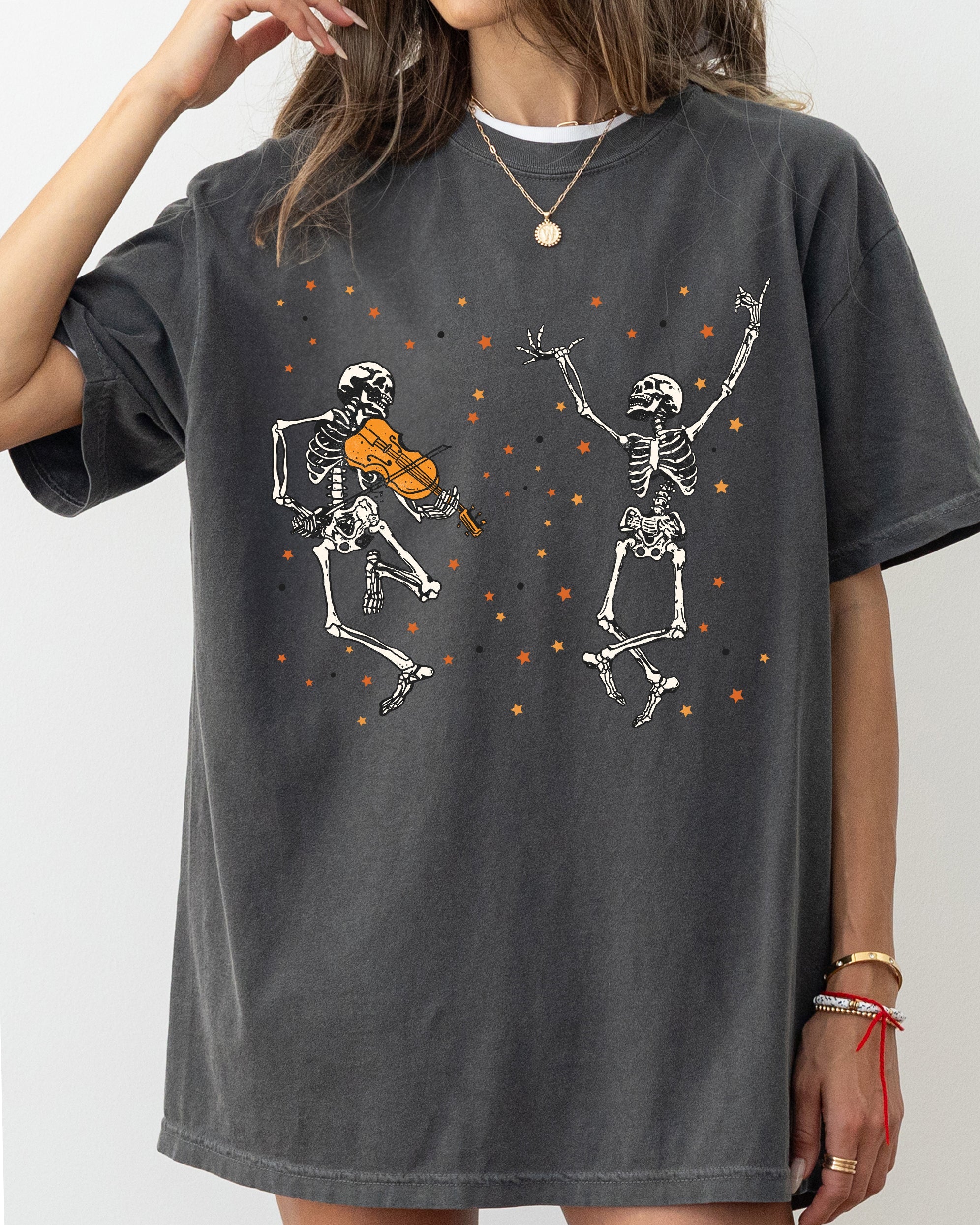 Dancing Skeletons Stars Vintage Western Witch Aesthetic Meme Halloween Costume Comfort Colors Tee