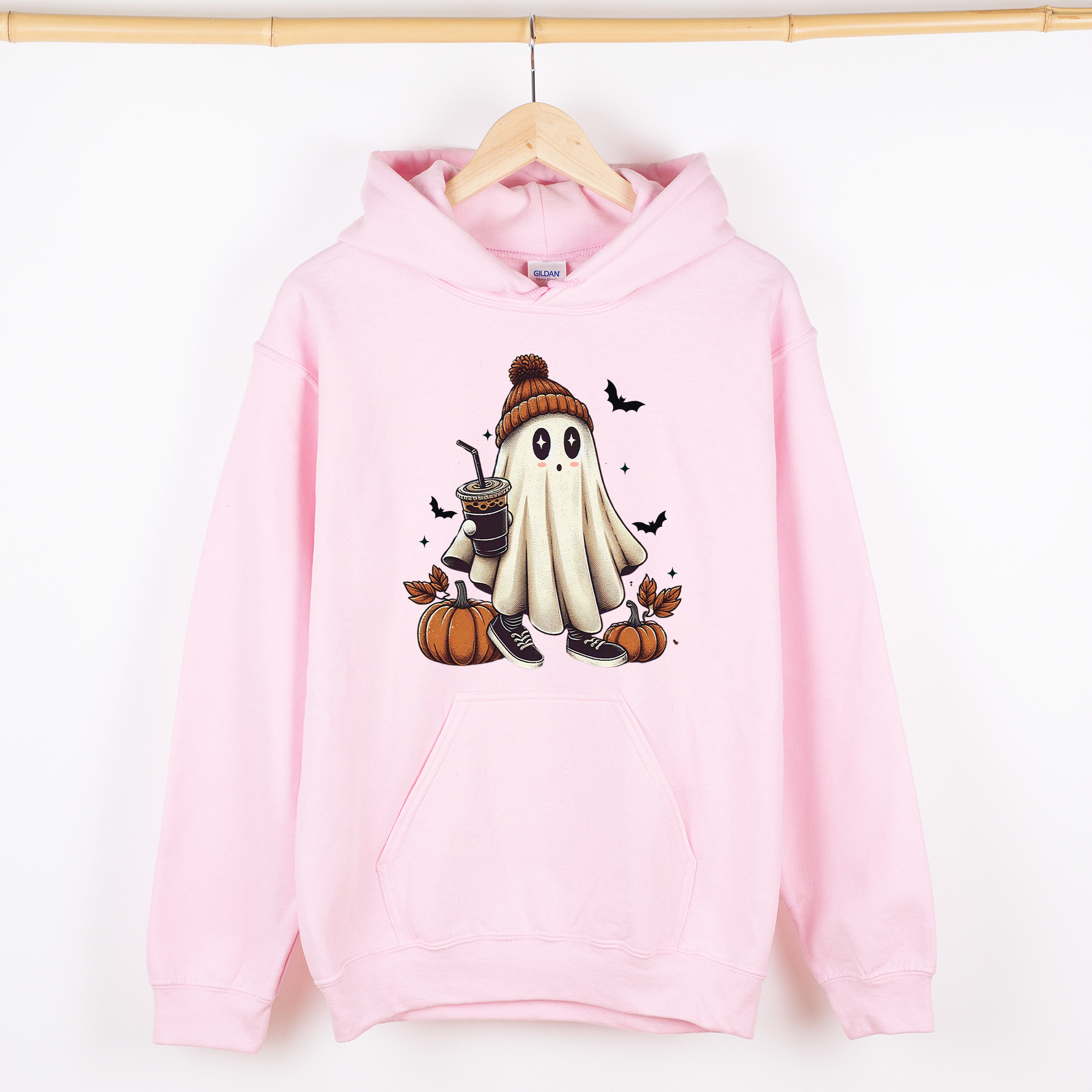 Coffee Lover Ghost Western Witch Aesthetic Halloween Meme Vintage Graphic Hoodie