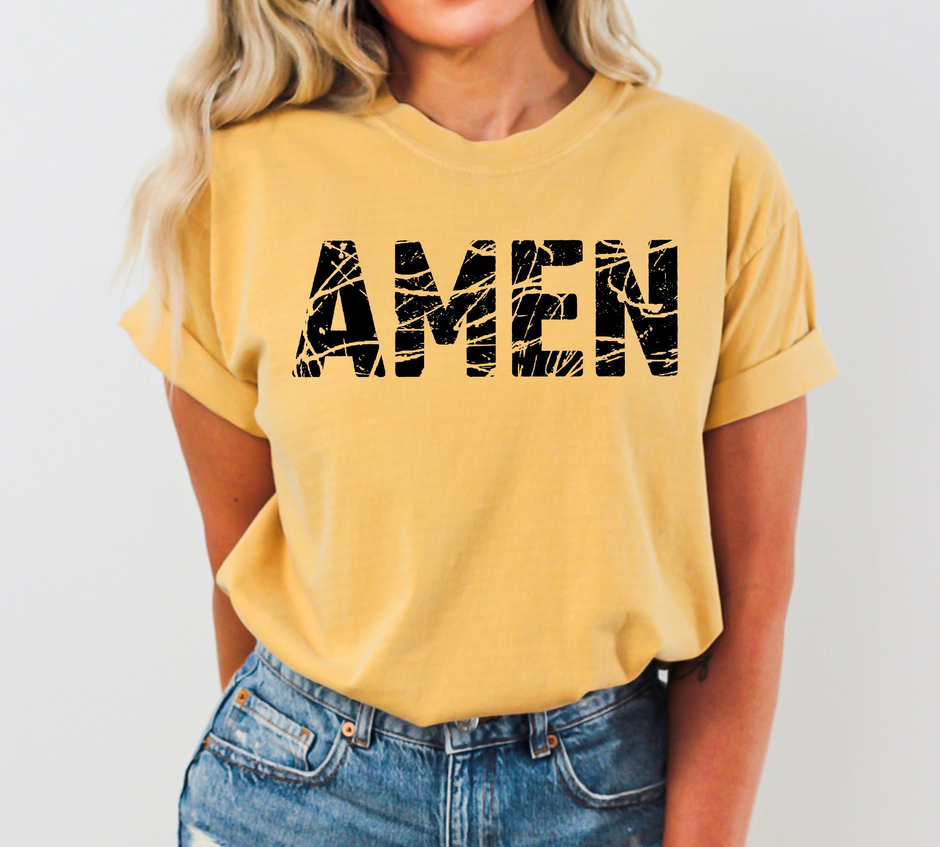 Amen Christian Jesus Vintage Western Witch Halloween Meme Costume Comfort Colors Tee