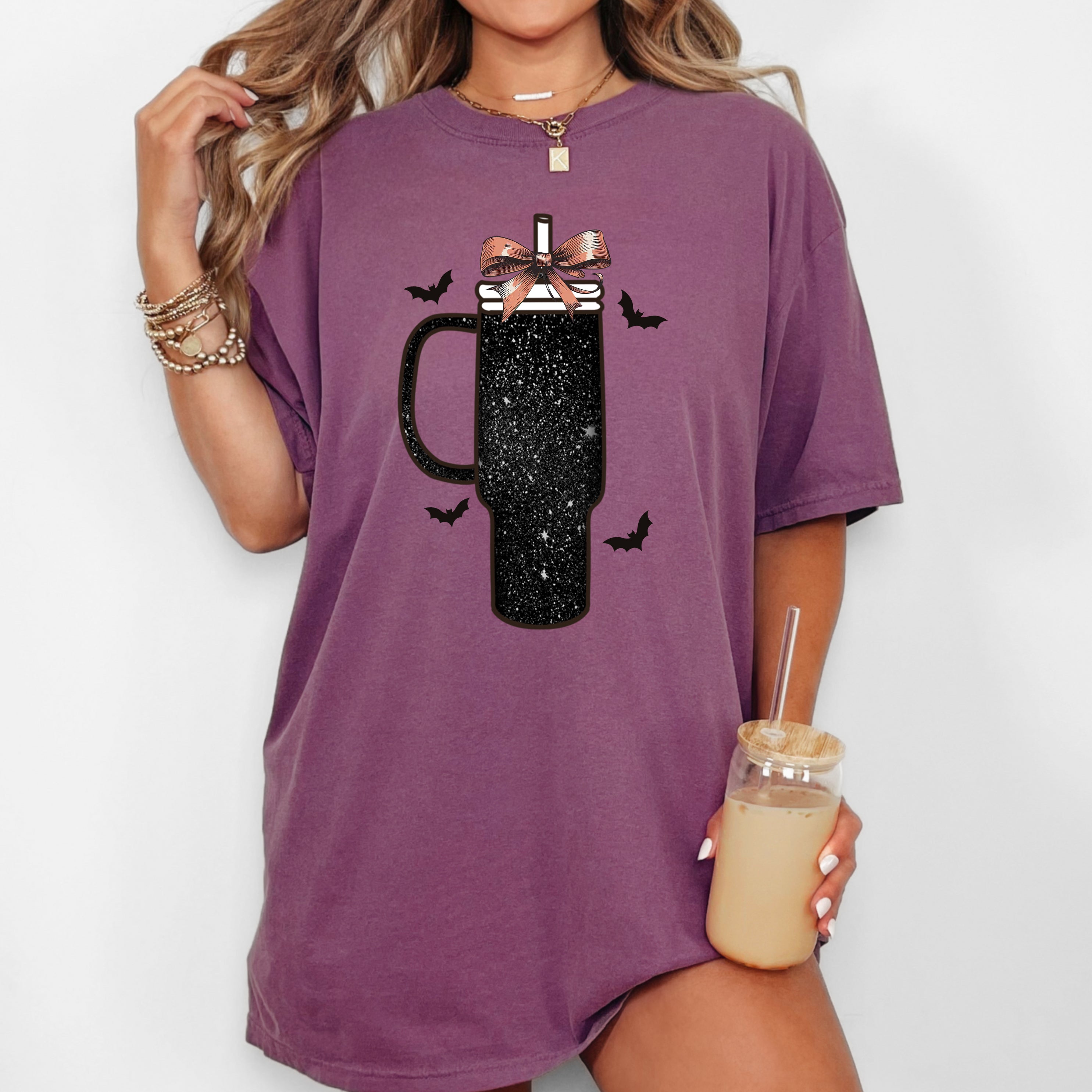 Tumbler Coffee Lover Vintage Western Witch Halloween Meme Costume Comfort Colors Tee