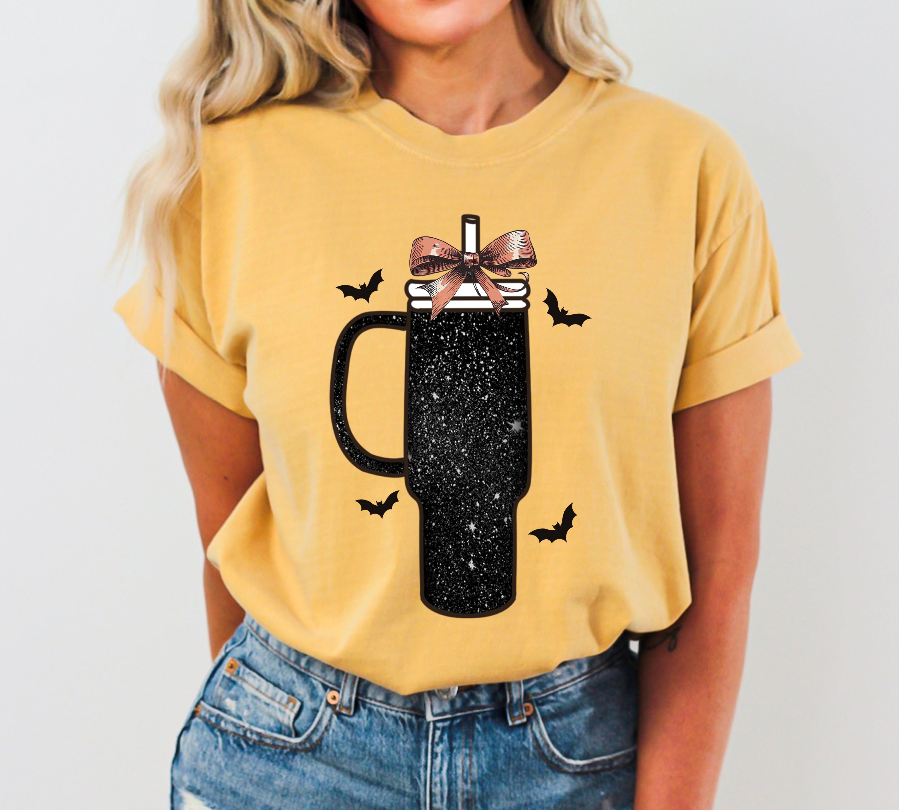 Tumbler Coffee Lover Vintage Western Witch Halloween Meme Costume Comfort Colors Tee
