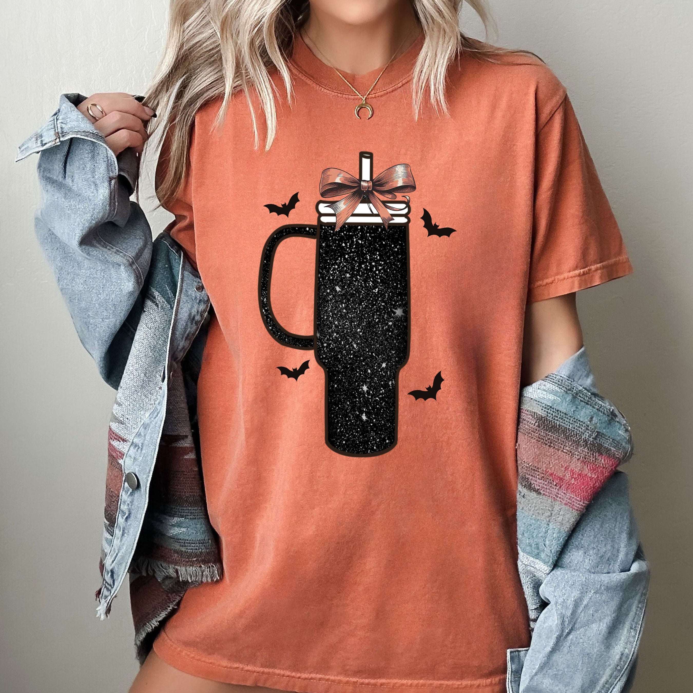 Tumbler Coffee Lover Vintage Western Witch Halloween Meme Costume Comfort Colors Tee