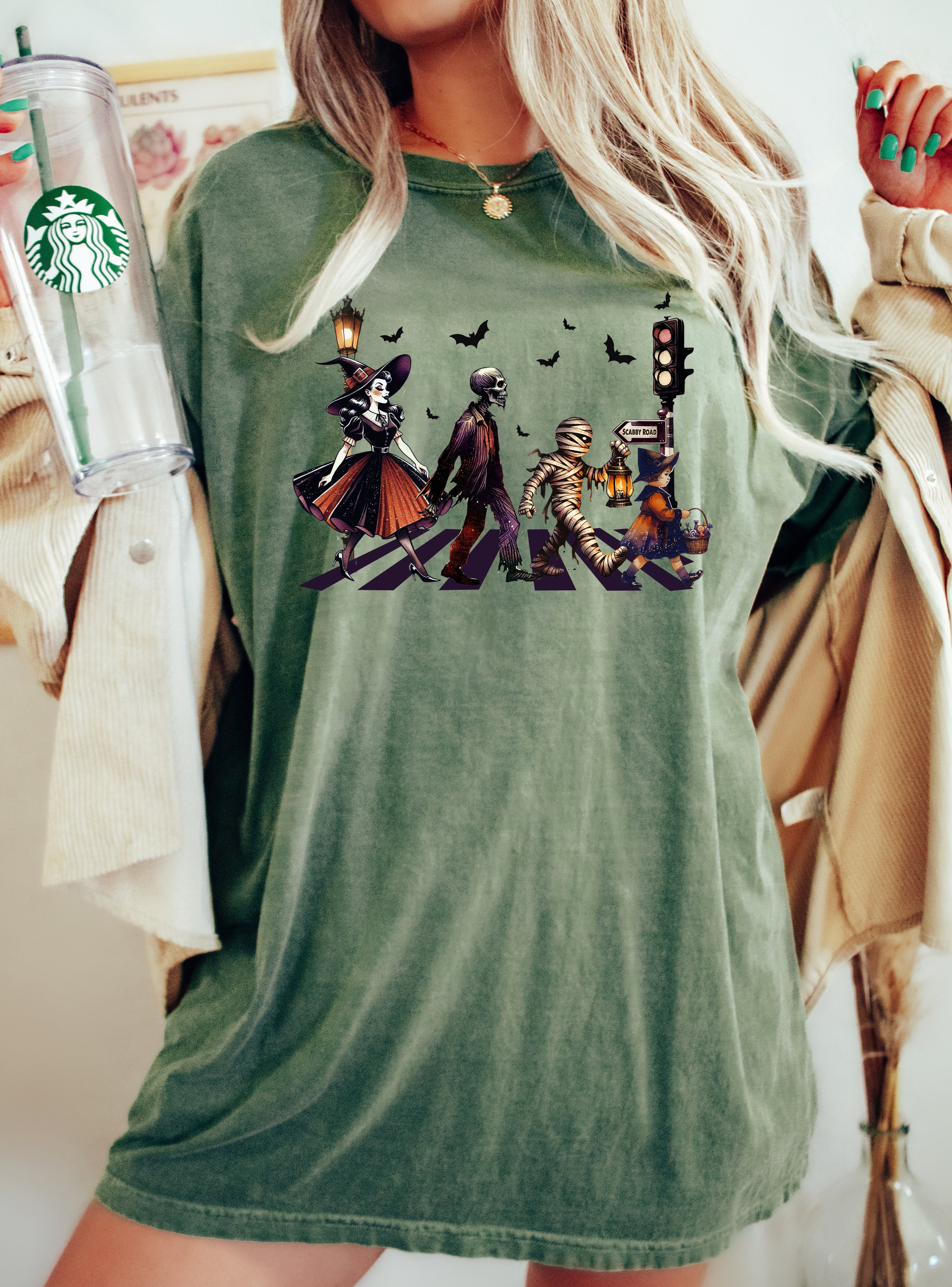 Burton Road Ghost Vintage Western Witch Meme Halloween Costume Comfort Colors Tee