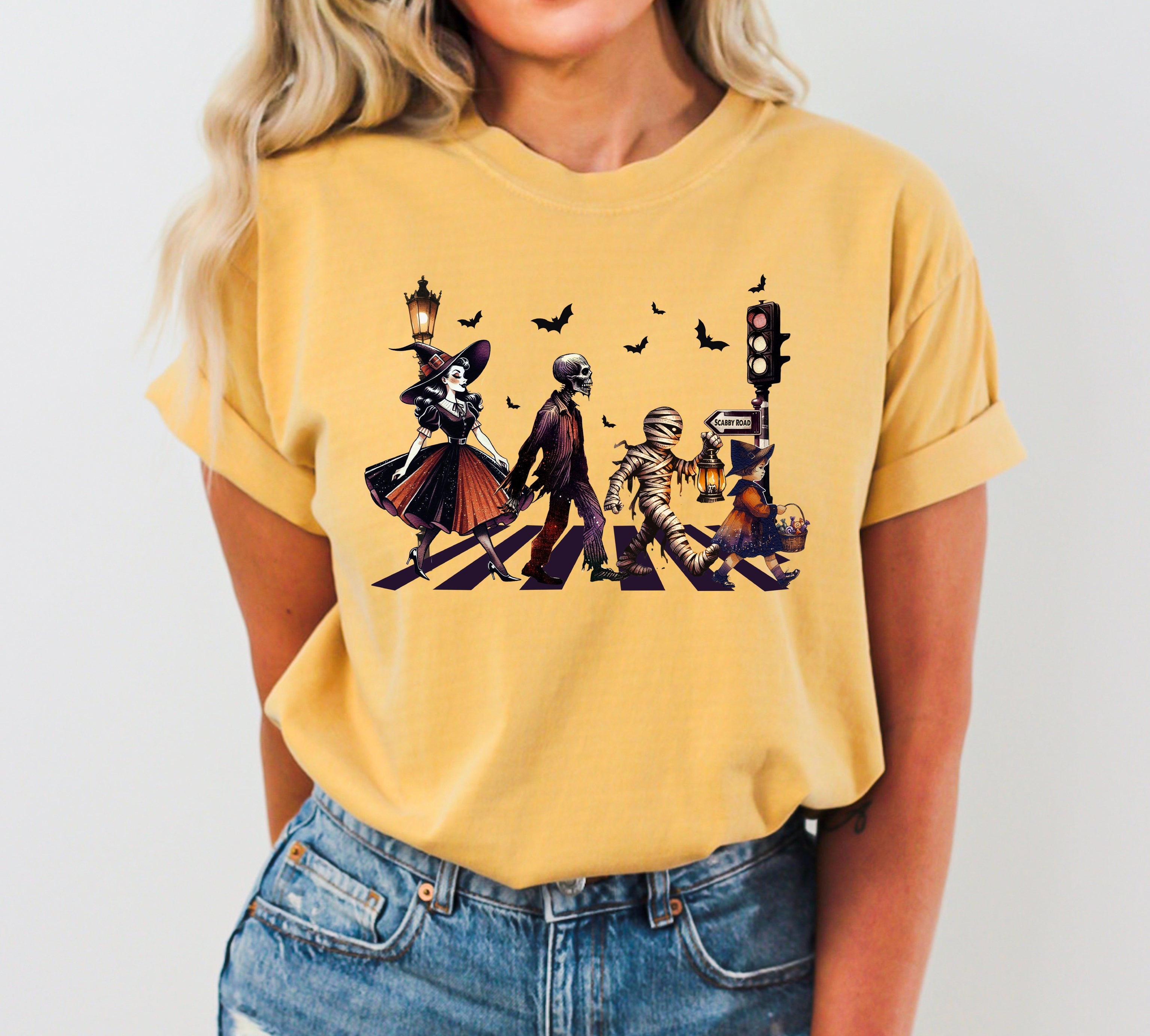 Burton Road Ghost Vintage Western Witch Meme Halloween Costume Comfort Colors Tee