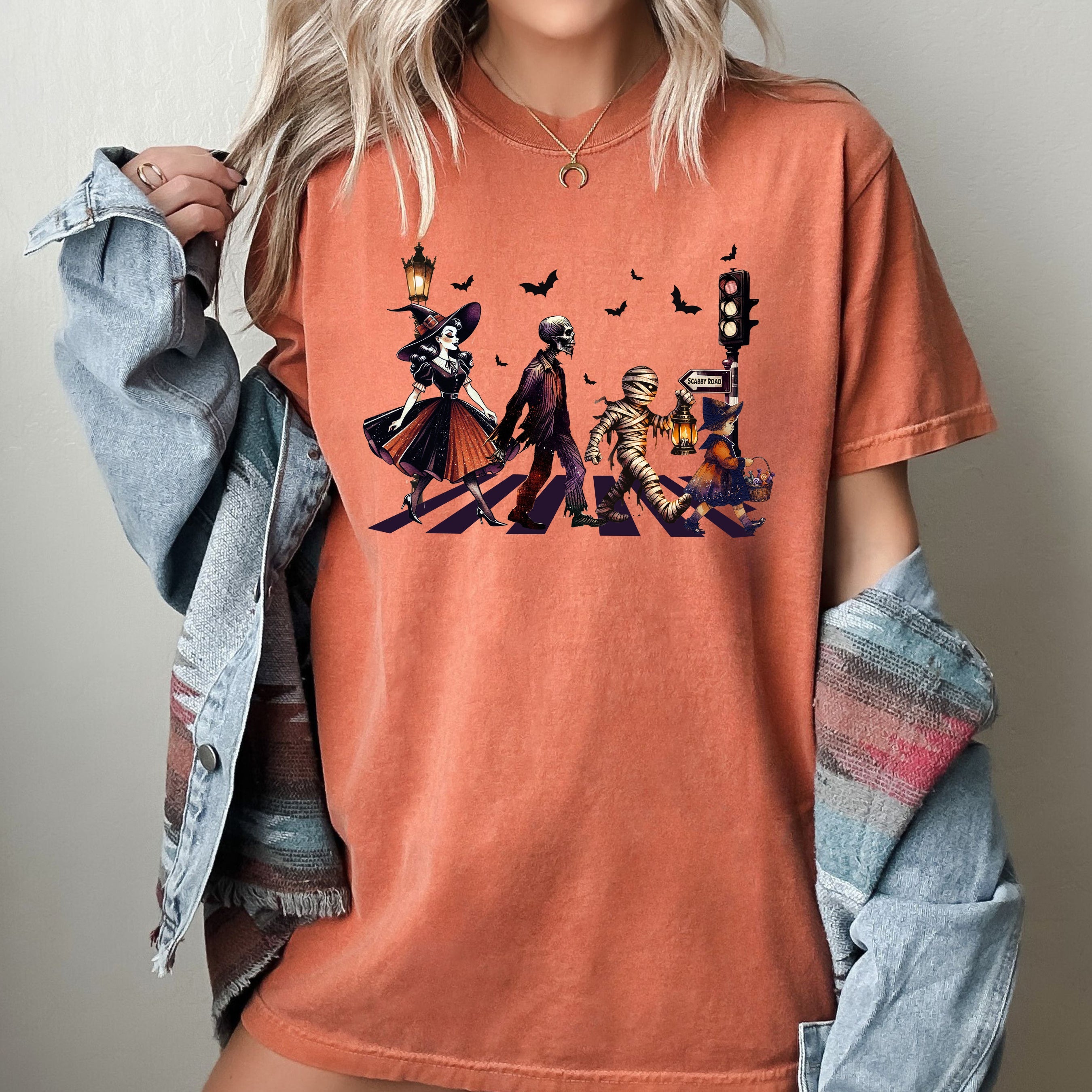 Burton Road Ghost Vintage Western Witch Meme Halloween Costume Comfort Colors Tee