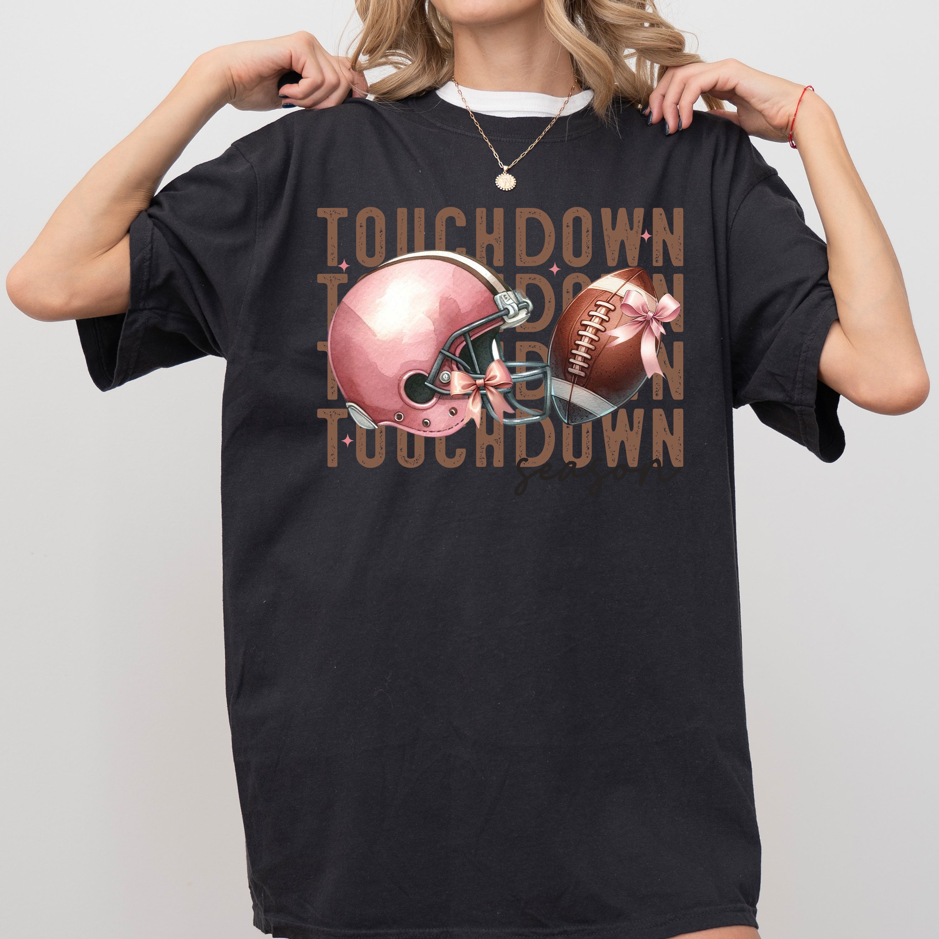 Touchdown Football Skeleton Ghost Vintage Western Witch Aesthetic Meme Halloween Costume Comfort Colors Tee