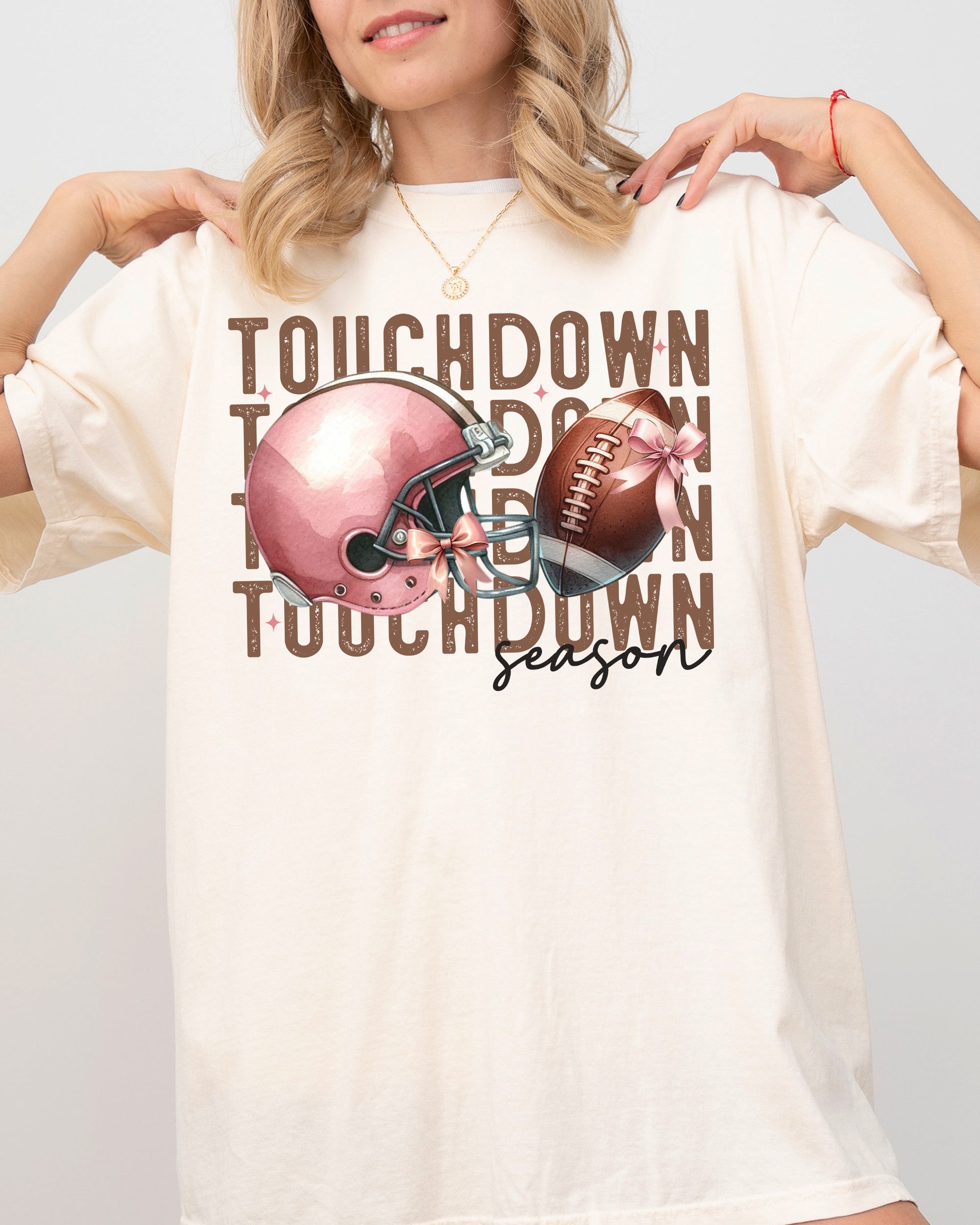 Touchdown Football Skeleton Ghost Vintage Western Witch Aesthetic Meme Halloween Costume Comfort Colors Tee