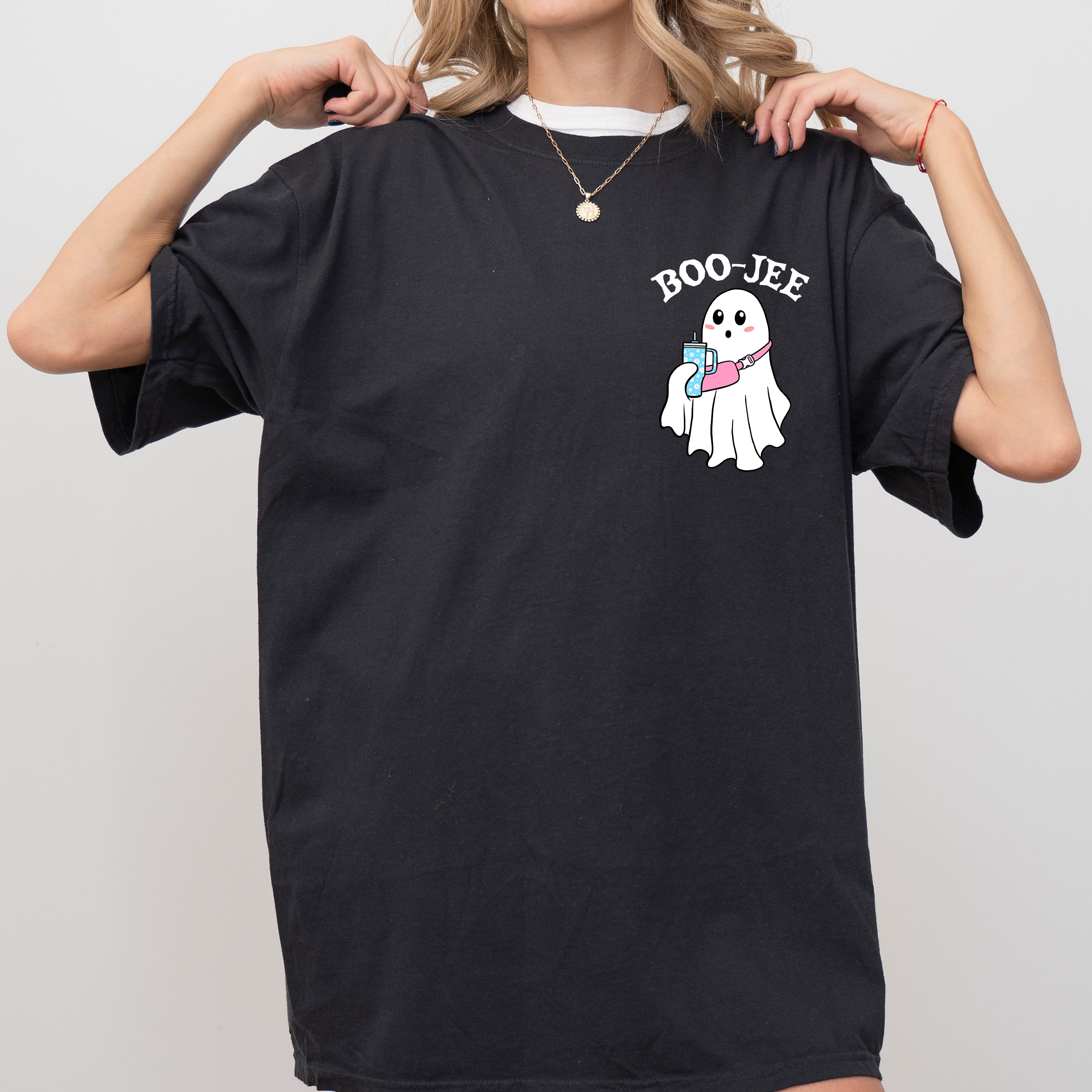 Boojee Ghost Vintage Pocket Western Witch Aesthetic Meme Halloween Costume Comfort Colors Tee