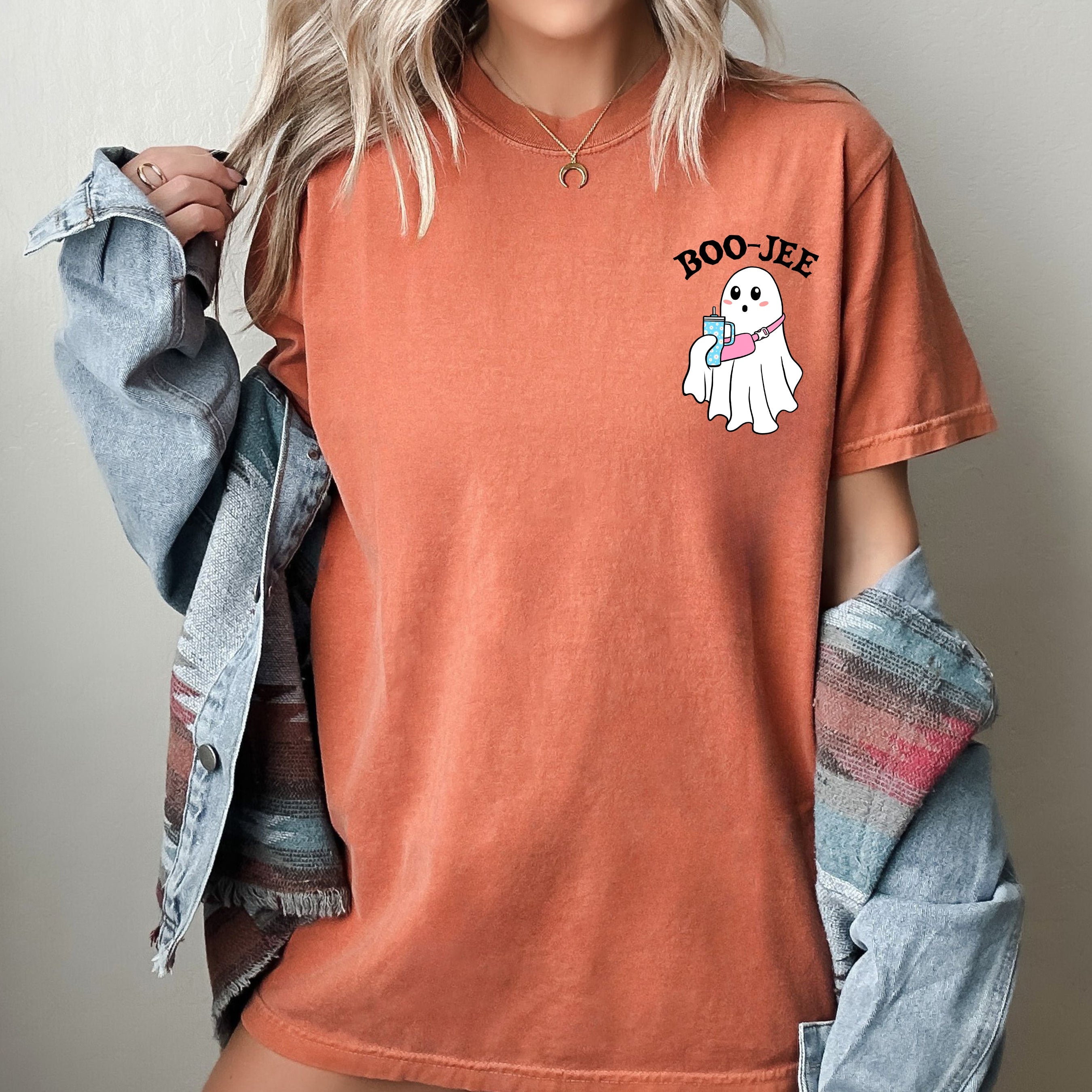 Boojee Ghost Vintage Pocket Western Witch Aesthetic Meme Halloween Costume Comfort Colors Tee