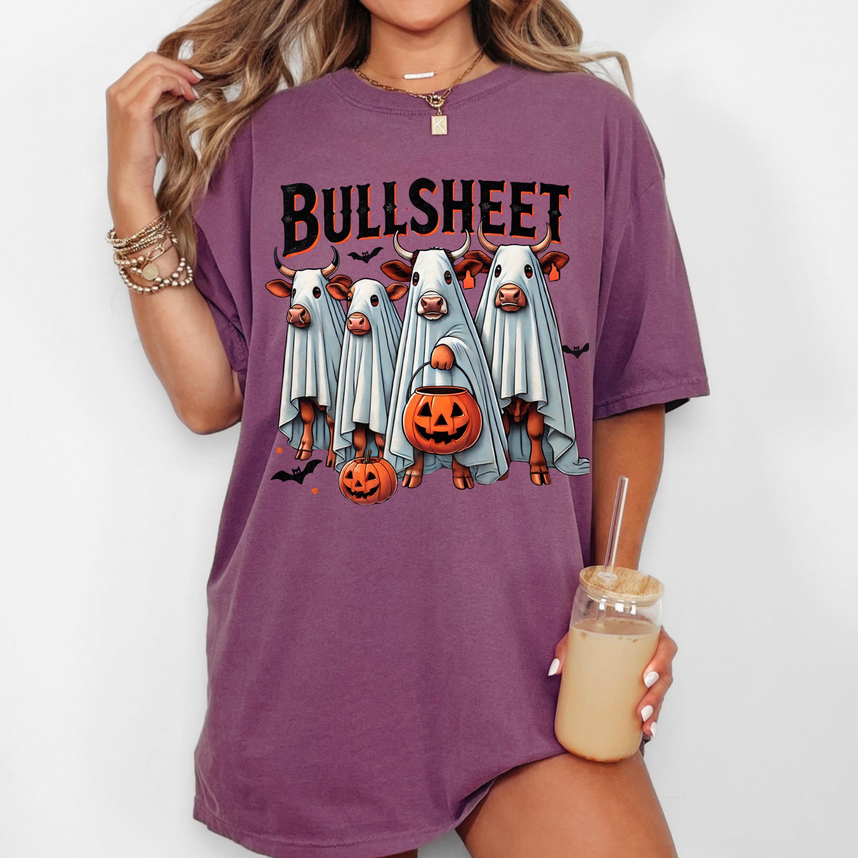 Bull Sheet Cow Farm Vintage Western Witch Meme Halloween Costume Comfort Colors Tee