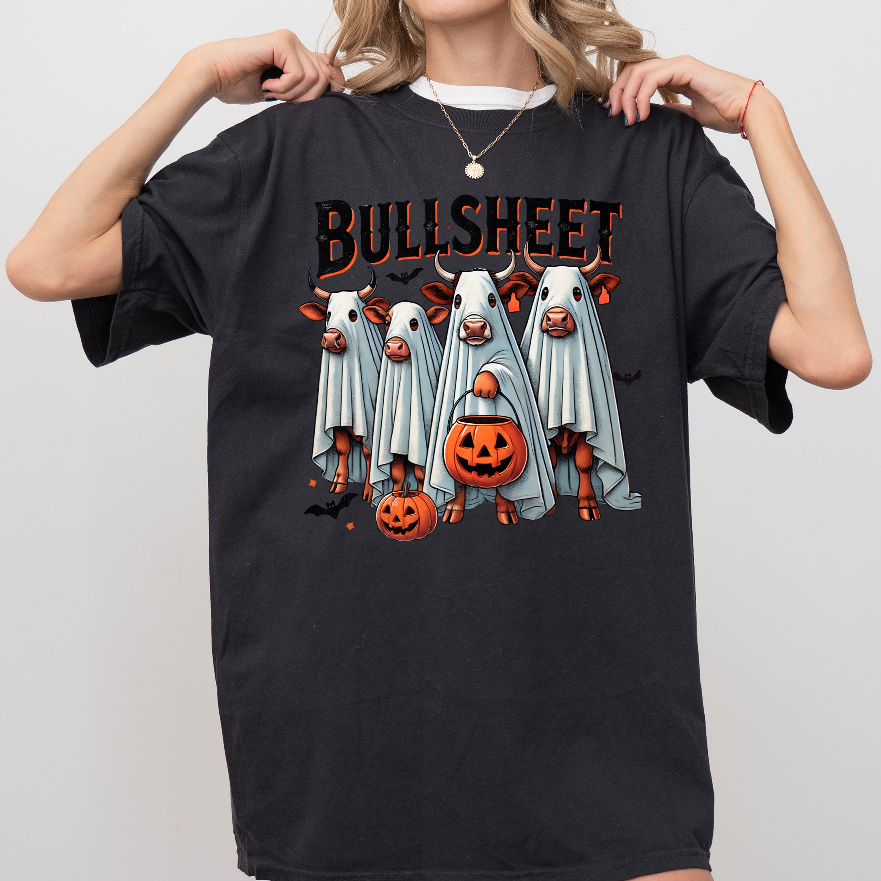 Bull Sheet Cow Farm Vintage Western Witch Meme Halloween Costume Comfort Colors Tee