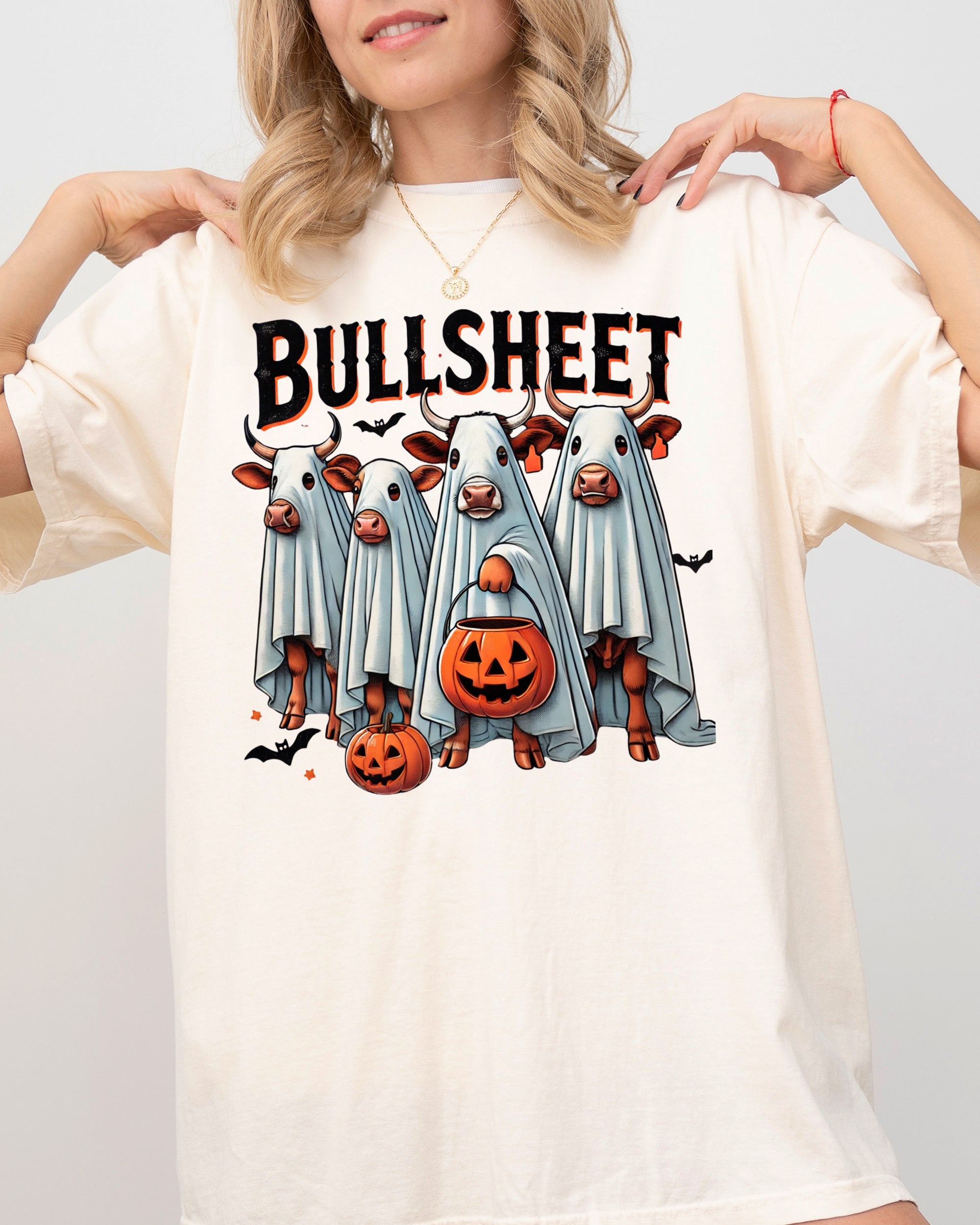 Bull Sheet Cow Farm Vintage Western Witch Meme Halloween Costume Comfort Colors Tee