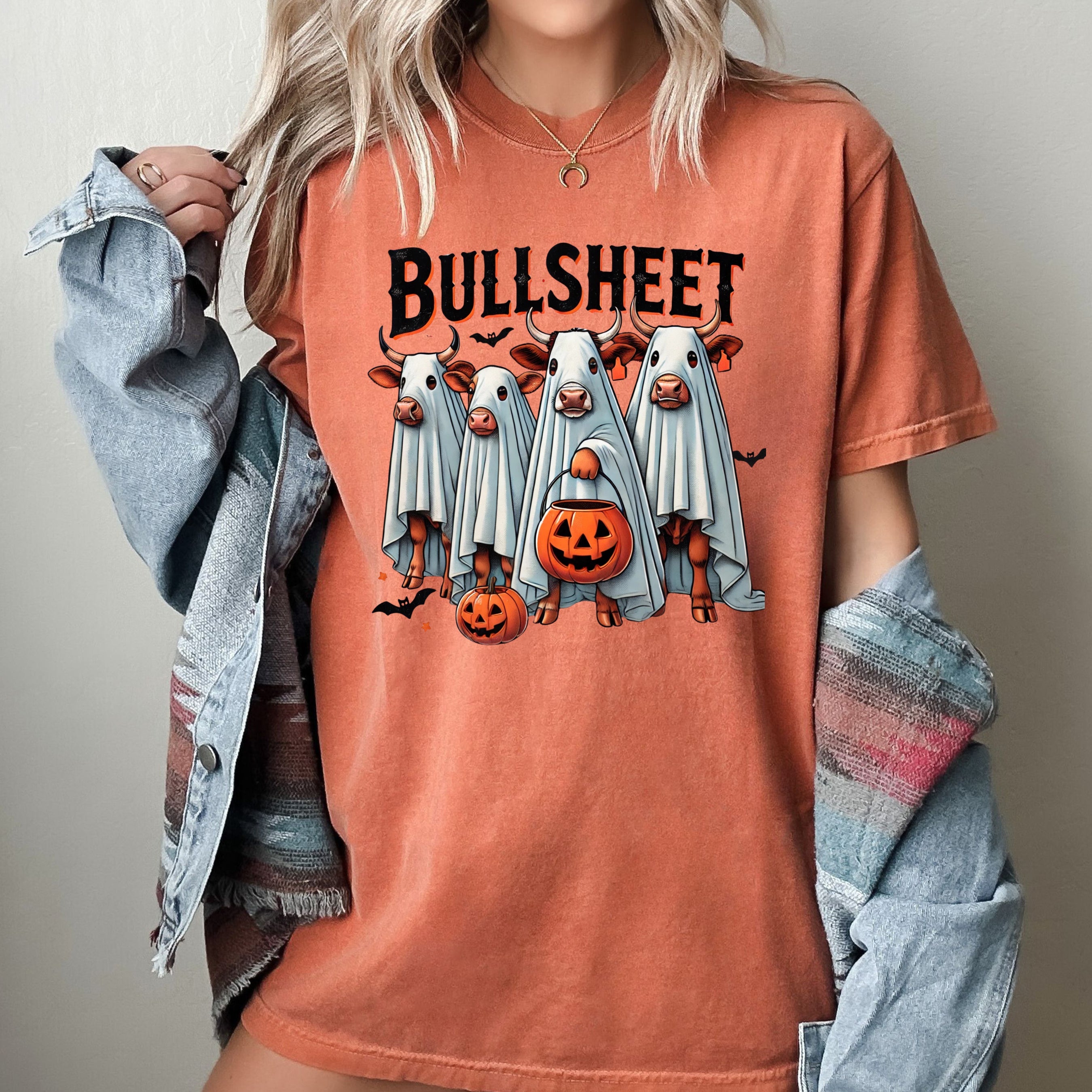 Bull Sheet Cow Farm Vintage Western Witch Meme Halloween Costume Comfort Colors Tee