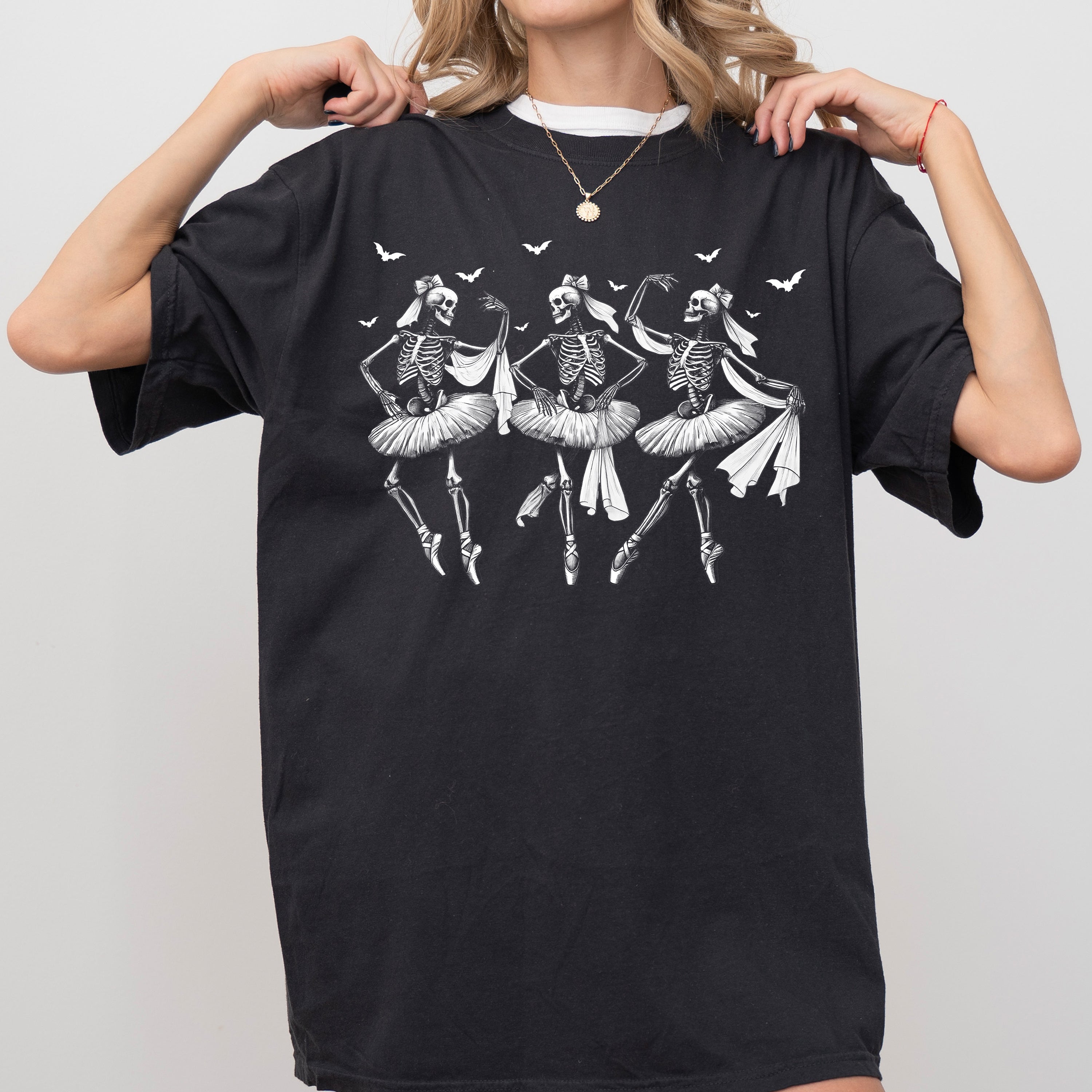 Dancing Skeletons Bride Western Witch Meme Halloween Costume Graphic Comfort Colors Tee