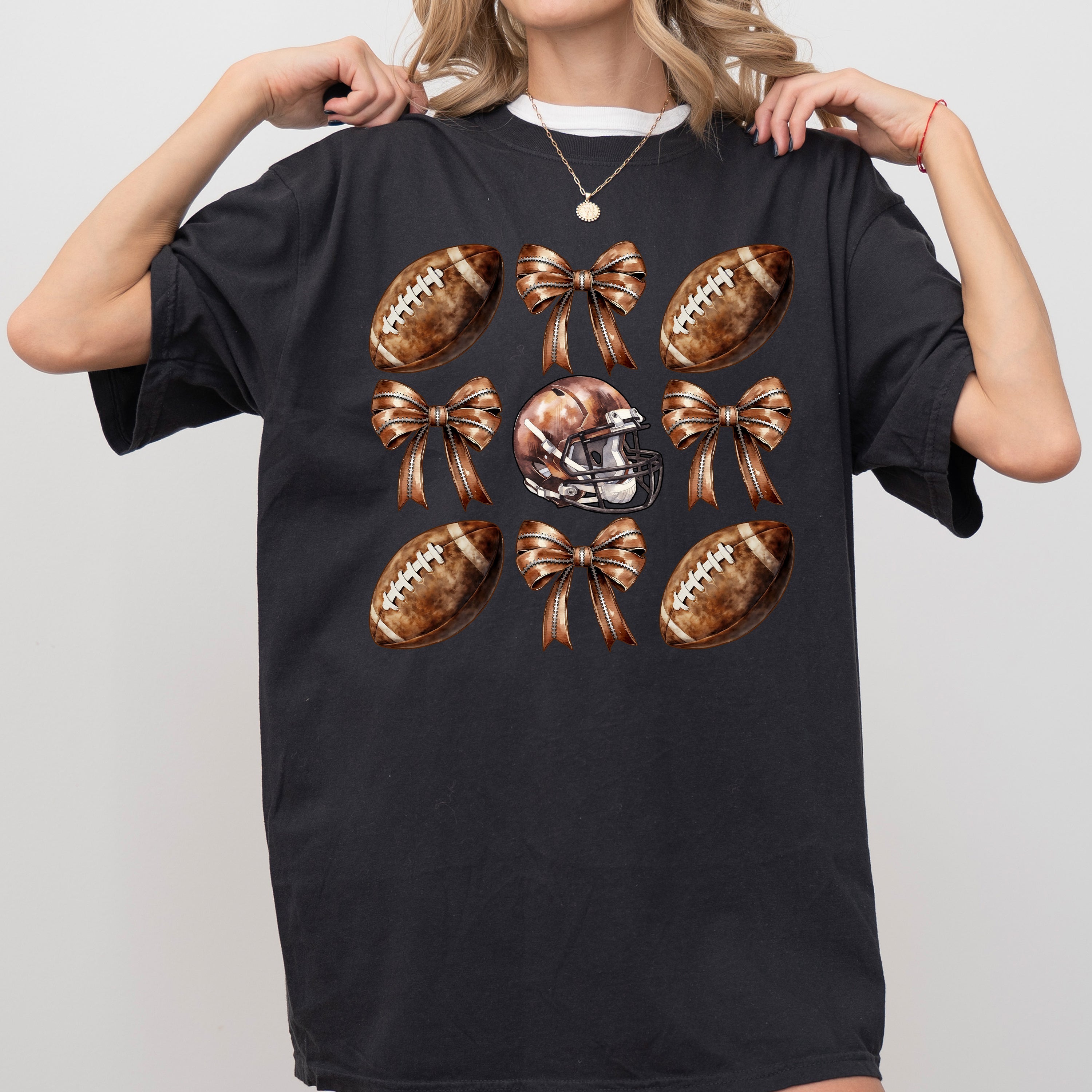 Football Bow Western Witch Meme Halloween Costume Design Collection Comfort Colors Tee