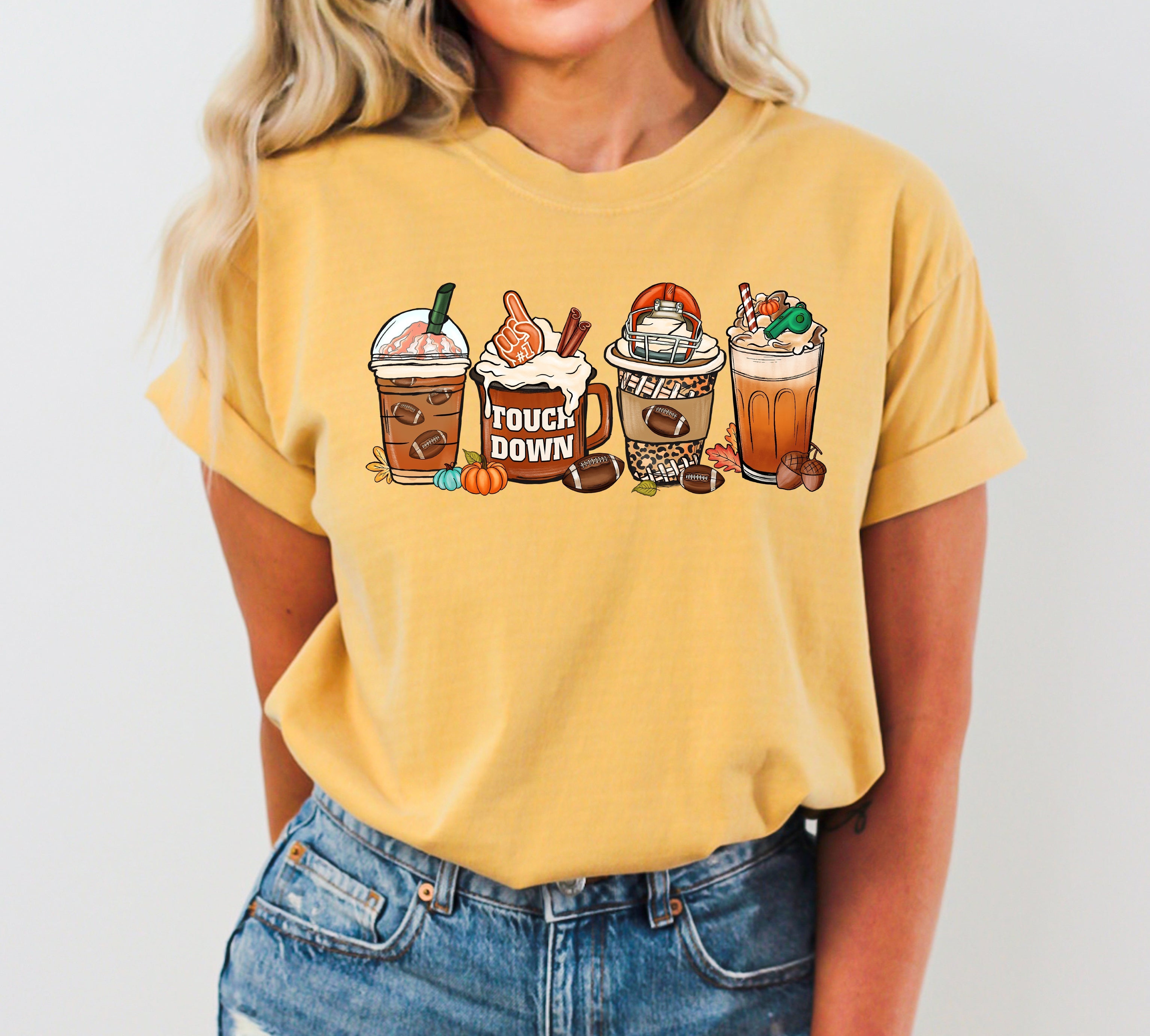 Touchdown Coffee Vintage Western Witch Aesthetic Meme Halloween Costume Comfort Colors Tee