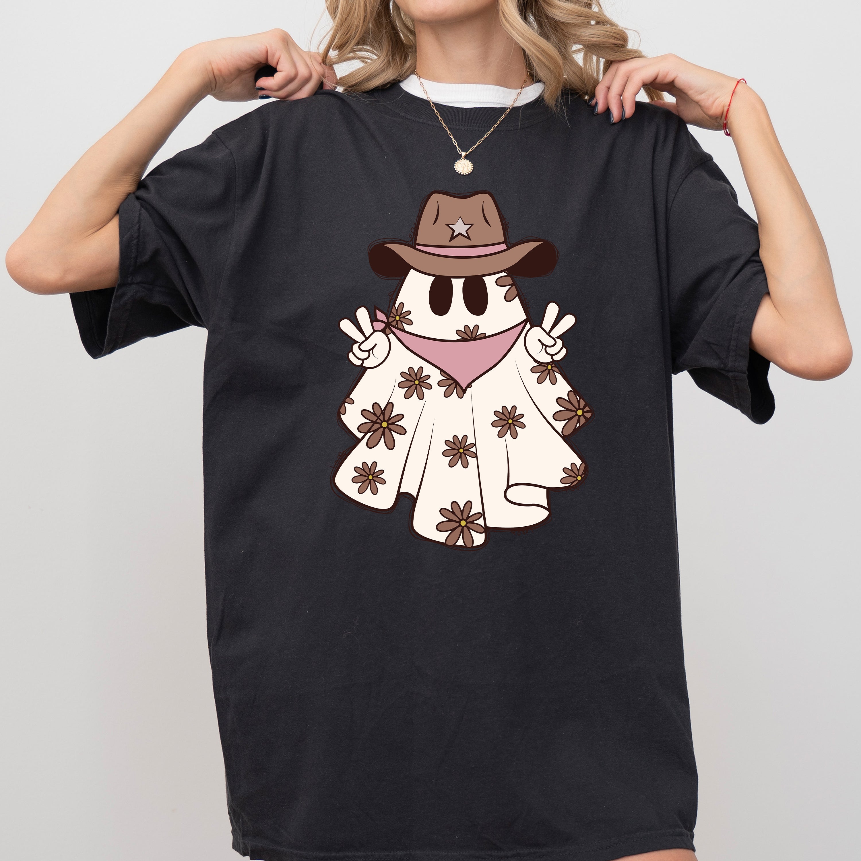 Cowboy Ghost Vintage Western Witch Aesthetic Meme Halloween Costume Comfort Colors Tee