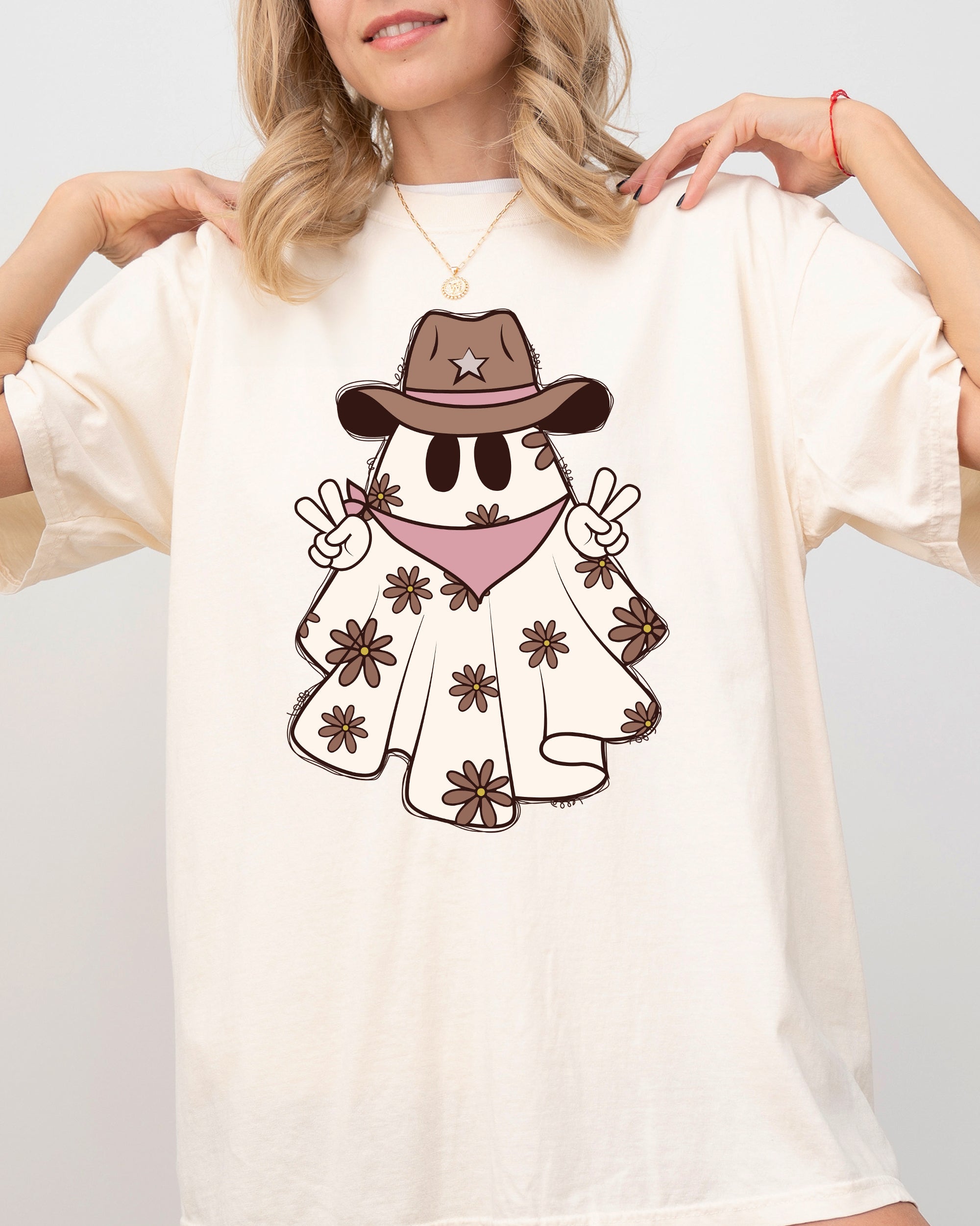 Cowboy Ghost Vintage Western Witch Aesthetic Meme Halloween Costume Comfort Colors Tee