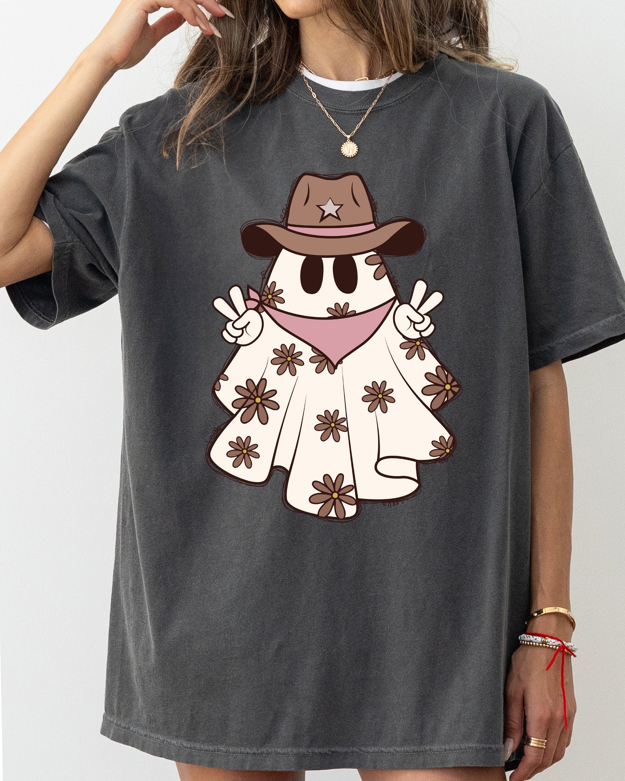 Cowboy Ghost Vintage Western Witch Aesthetic Meme Halloween Costume Comfort Colors Tee