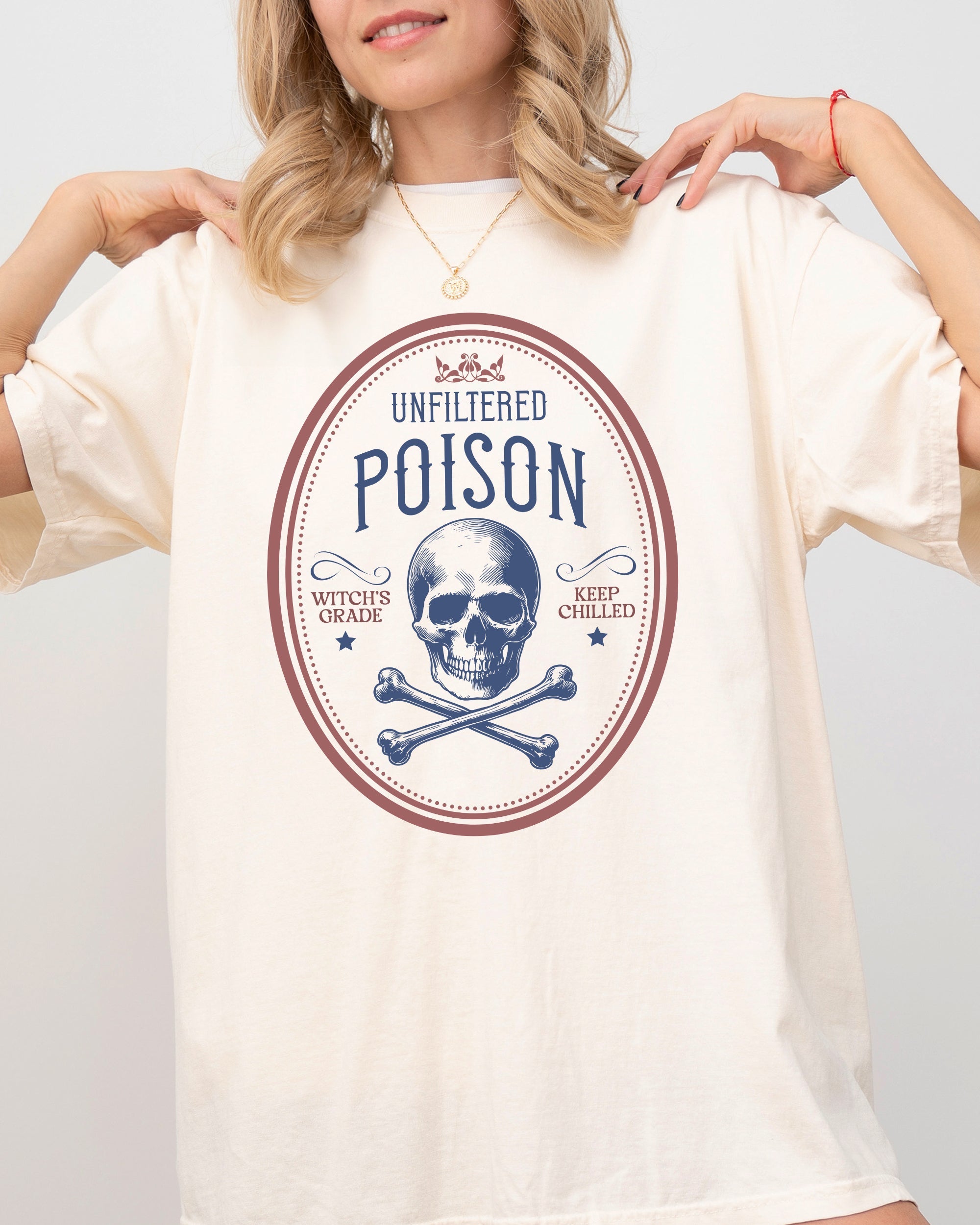Unfiltered Poison Vintage Western Witch Aesthetic Meme Halloween Costume Comfort Colors Tee