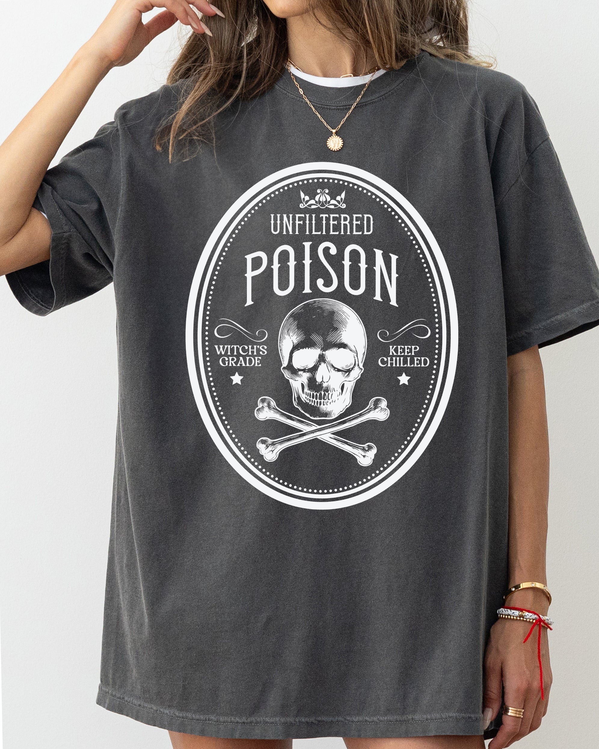 Unfiltered Poison Vintage Western Witch Aesthetic Meme Halloween Costume Comfort Colors Tee