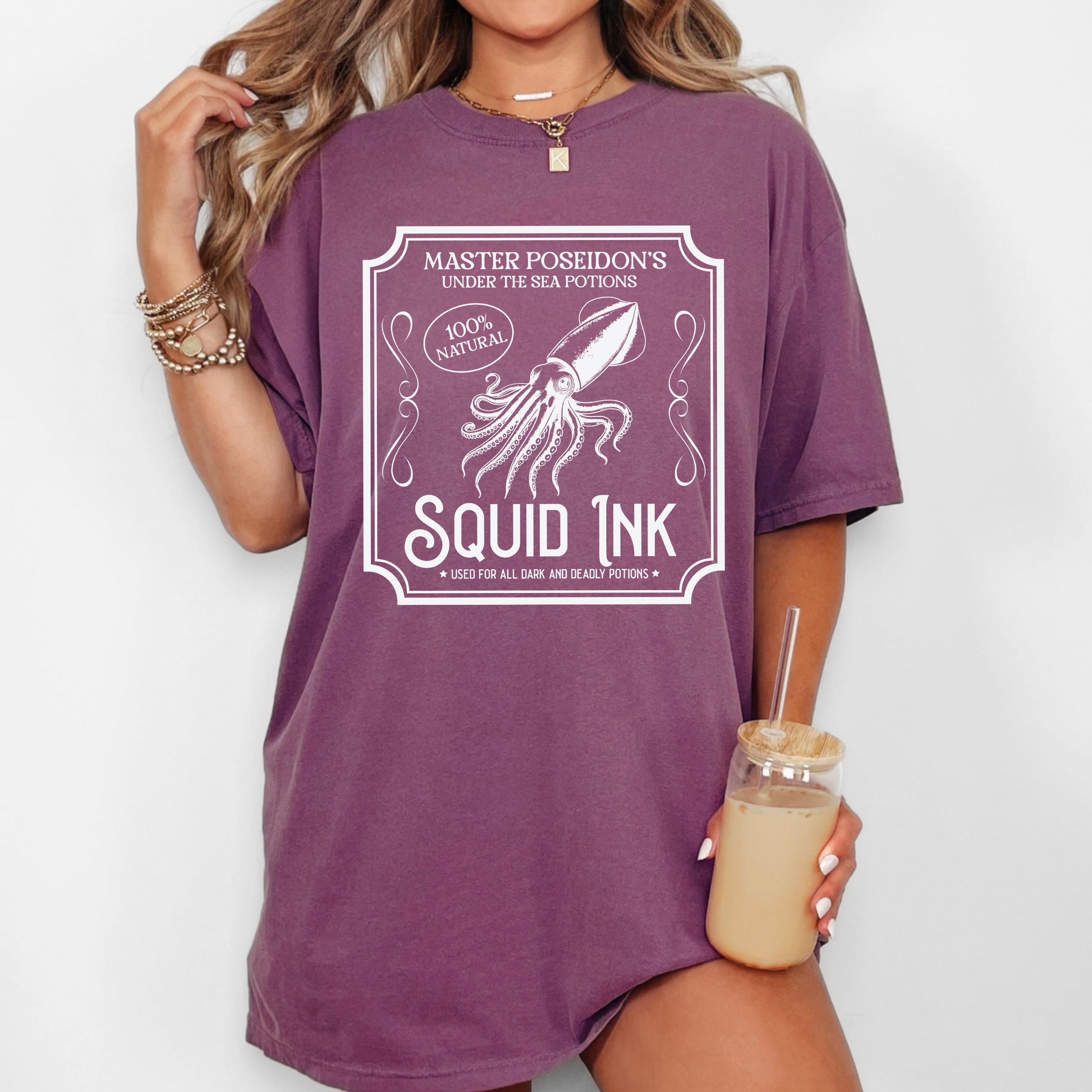 Squid Ink Vintage Western Witch Aesthetic Meme Halloween Costume Comfort Colors Tee