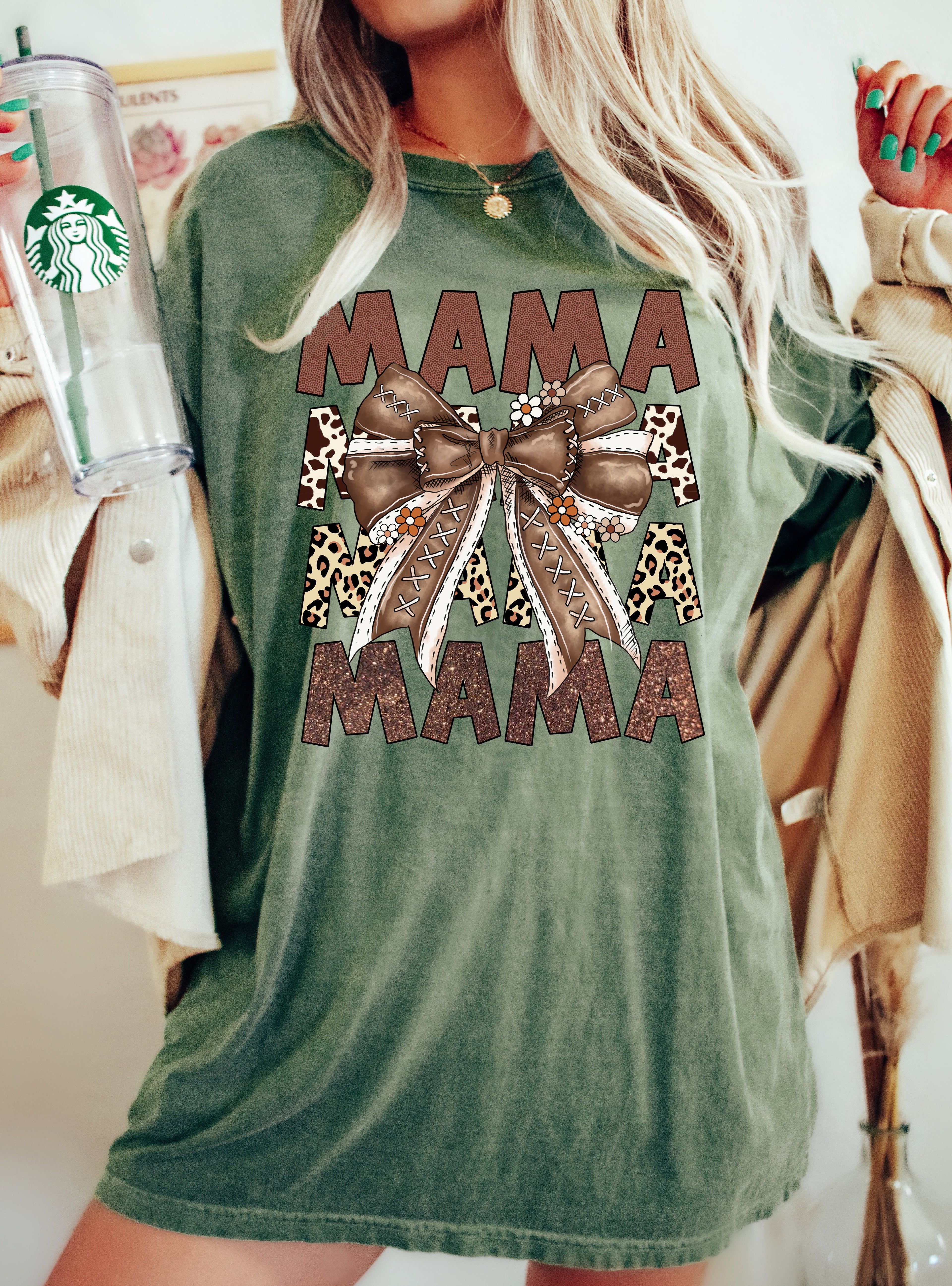 Mama Football Vintage Western Witch Meme Halloween Costume Collection Comfort Colors Tee