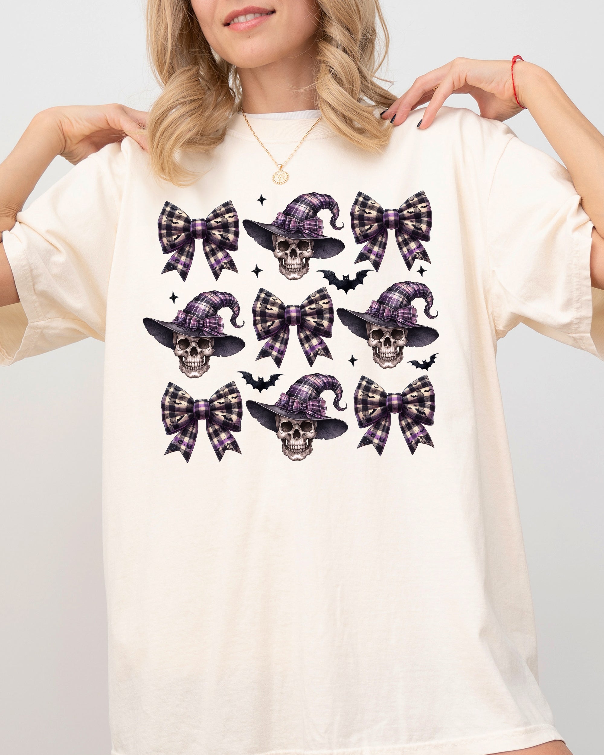 Witch Hat Bow Coquette Vintage Western Witch Halloween Costume Comfort Colors Tee
