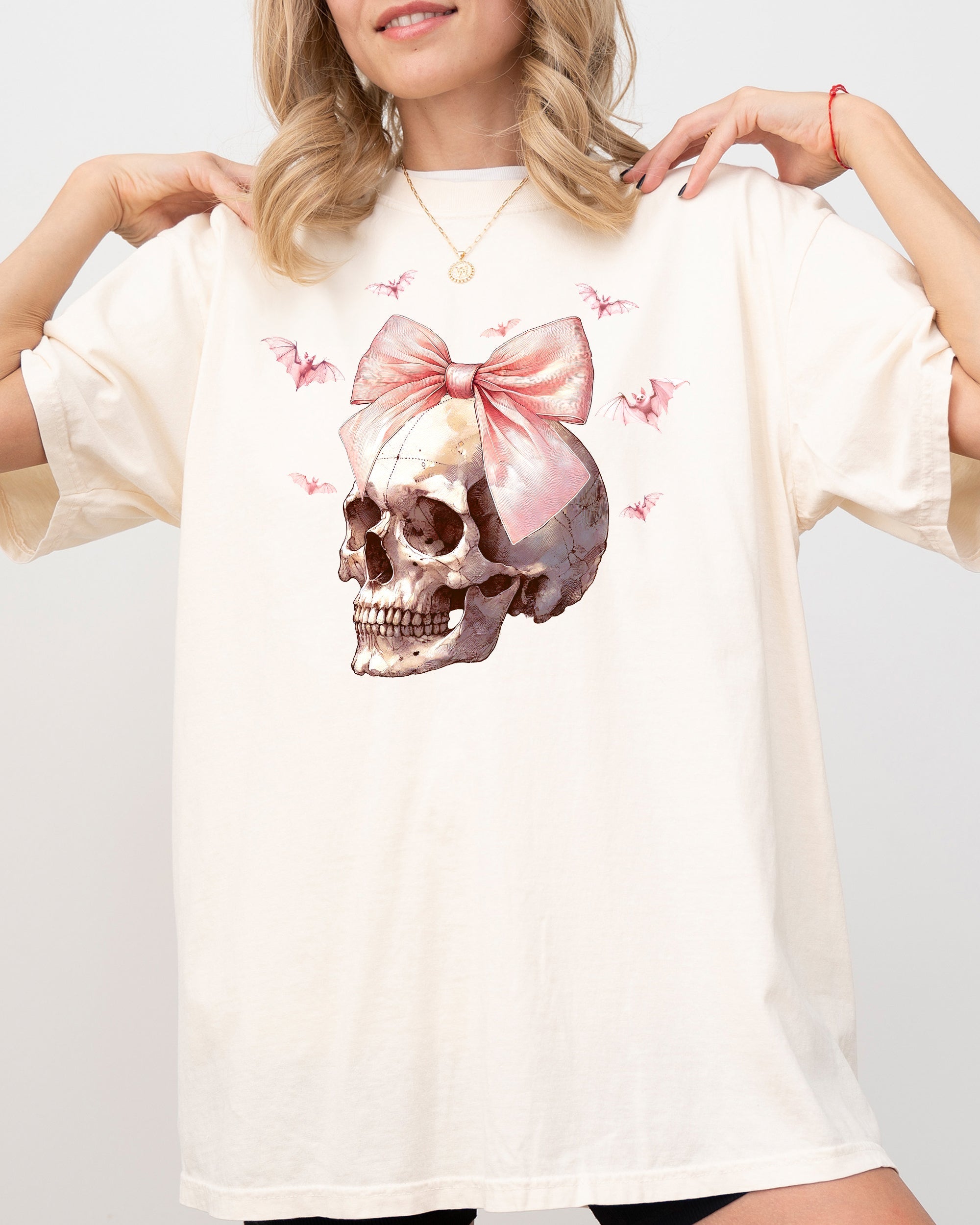 Bow Skull Coquette Vintage Western Witch Halloween Meme Costume Comfort Colors Tee